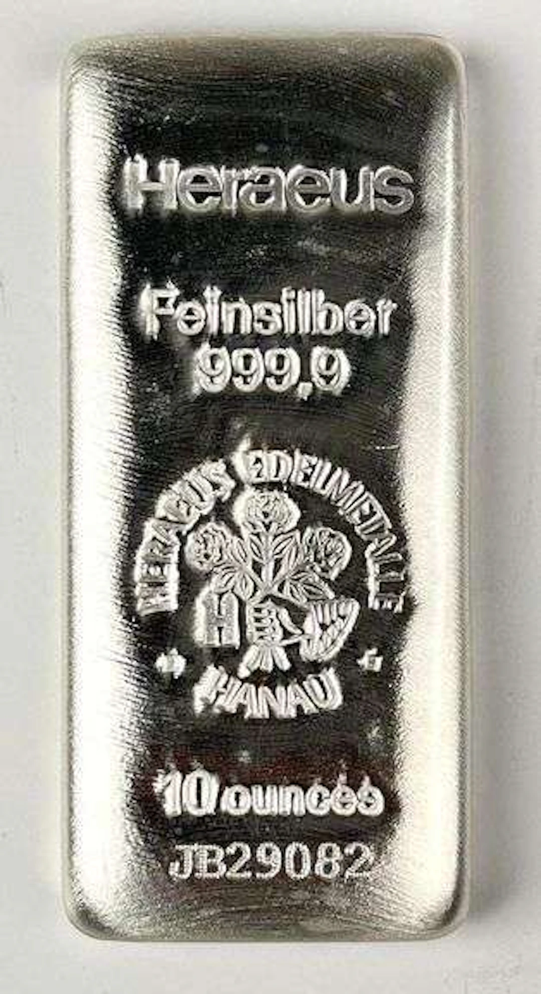 Heraeus Edelmetalle Hanau 10 oz 999.9 Fine Silver Ingot/ Bar