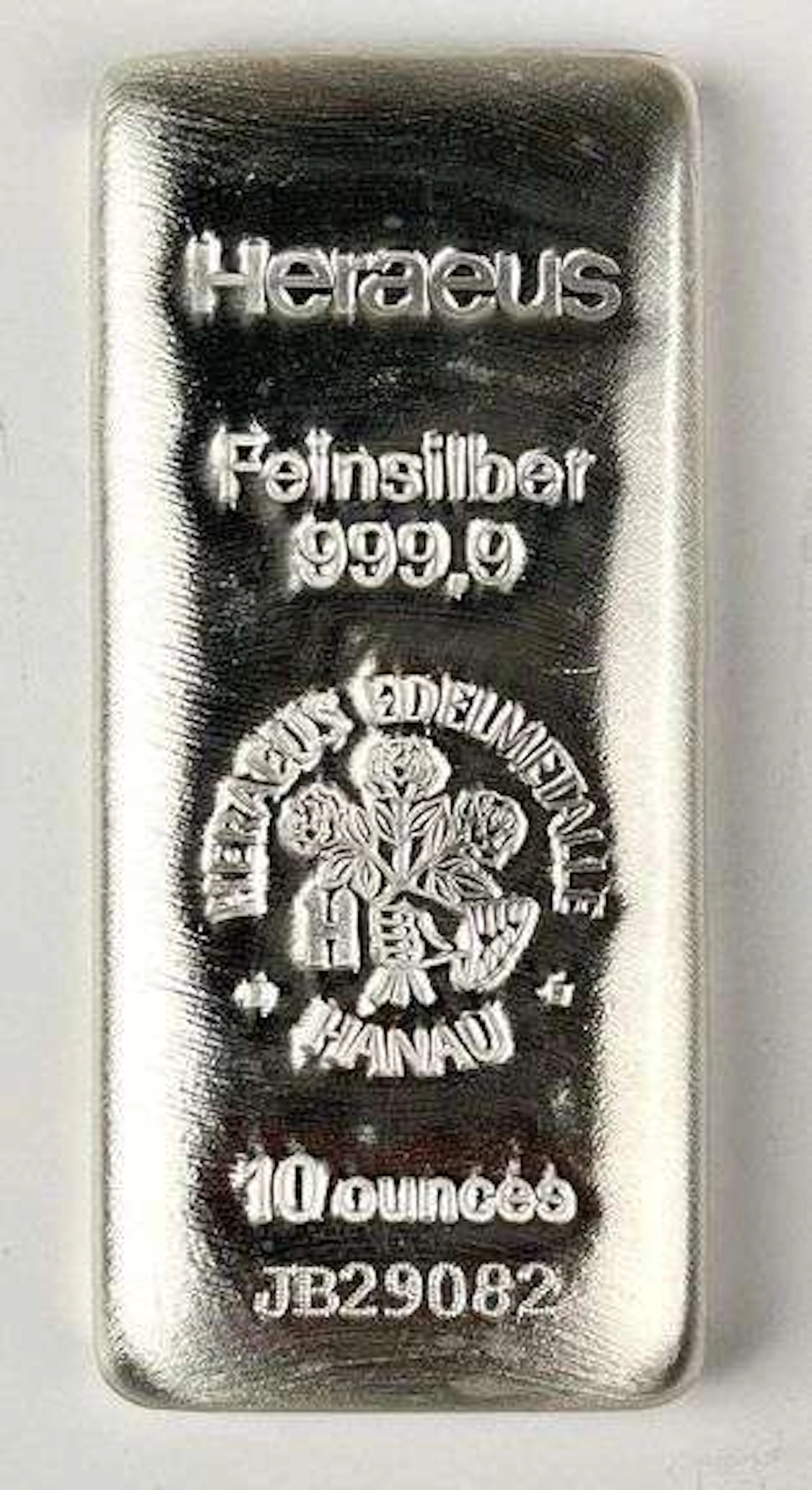 Heraeus Edelmetalle Hanau 10 oz 999.9 Fine Silver Ingot/ Bar