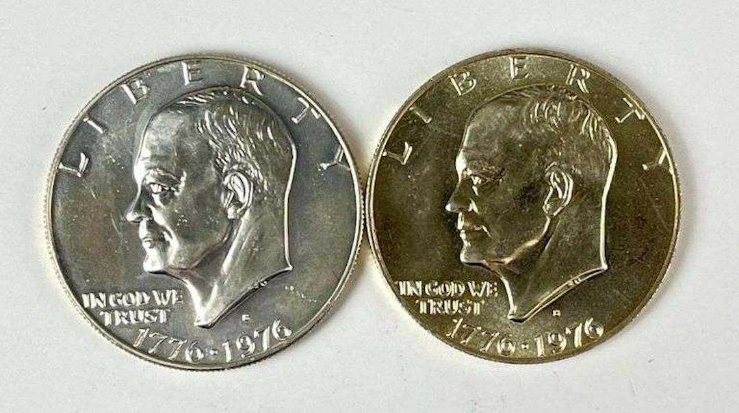 Group of 2 1976 SILVER Eisenhower Bicentennial Dollars