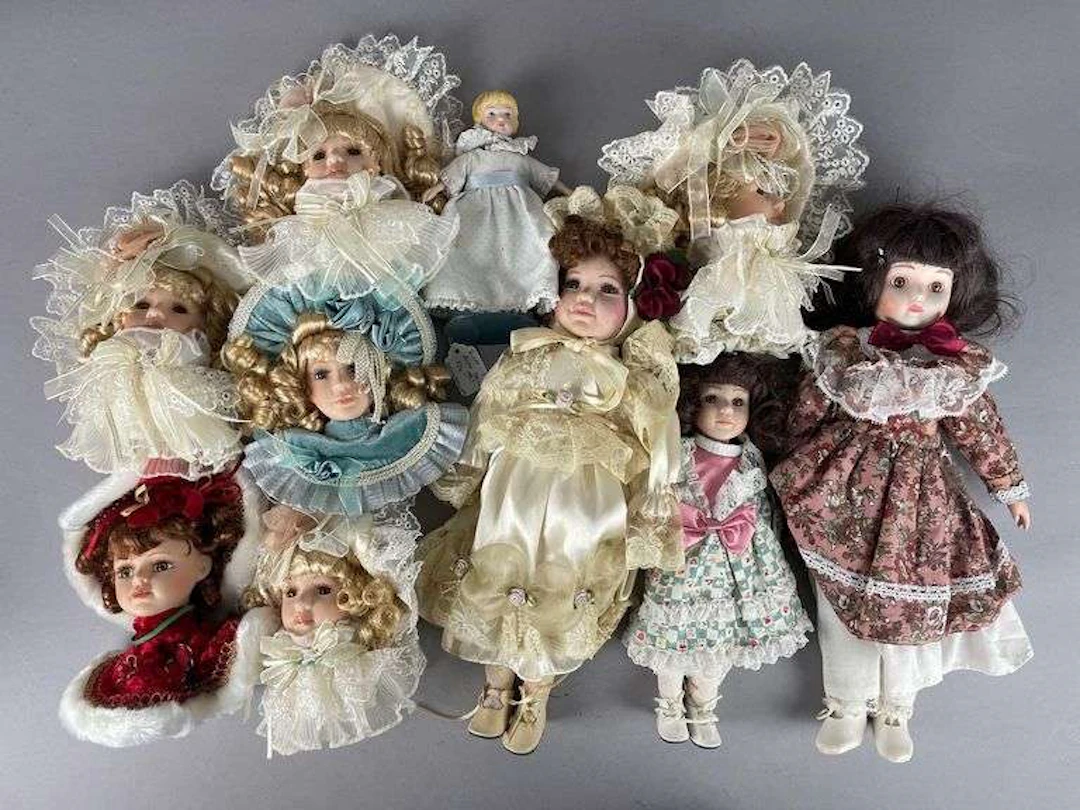 Group of Porcelain Dolls and More
