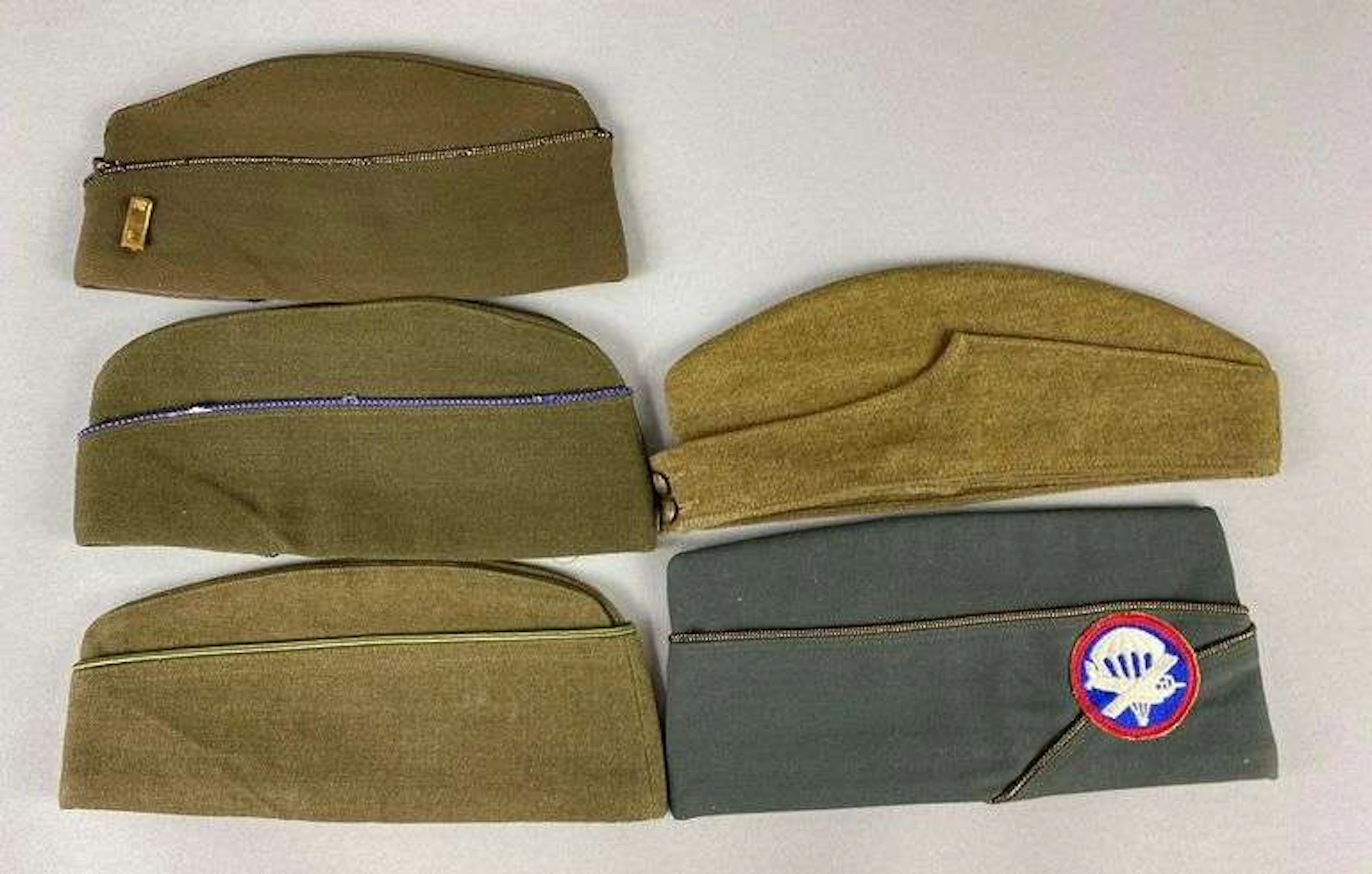 Group of 5 WW2/ Vietnam Garrison Caps
