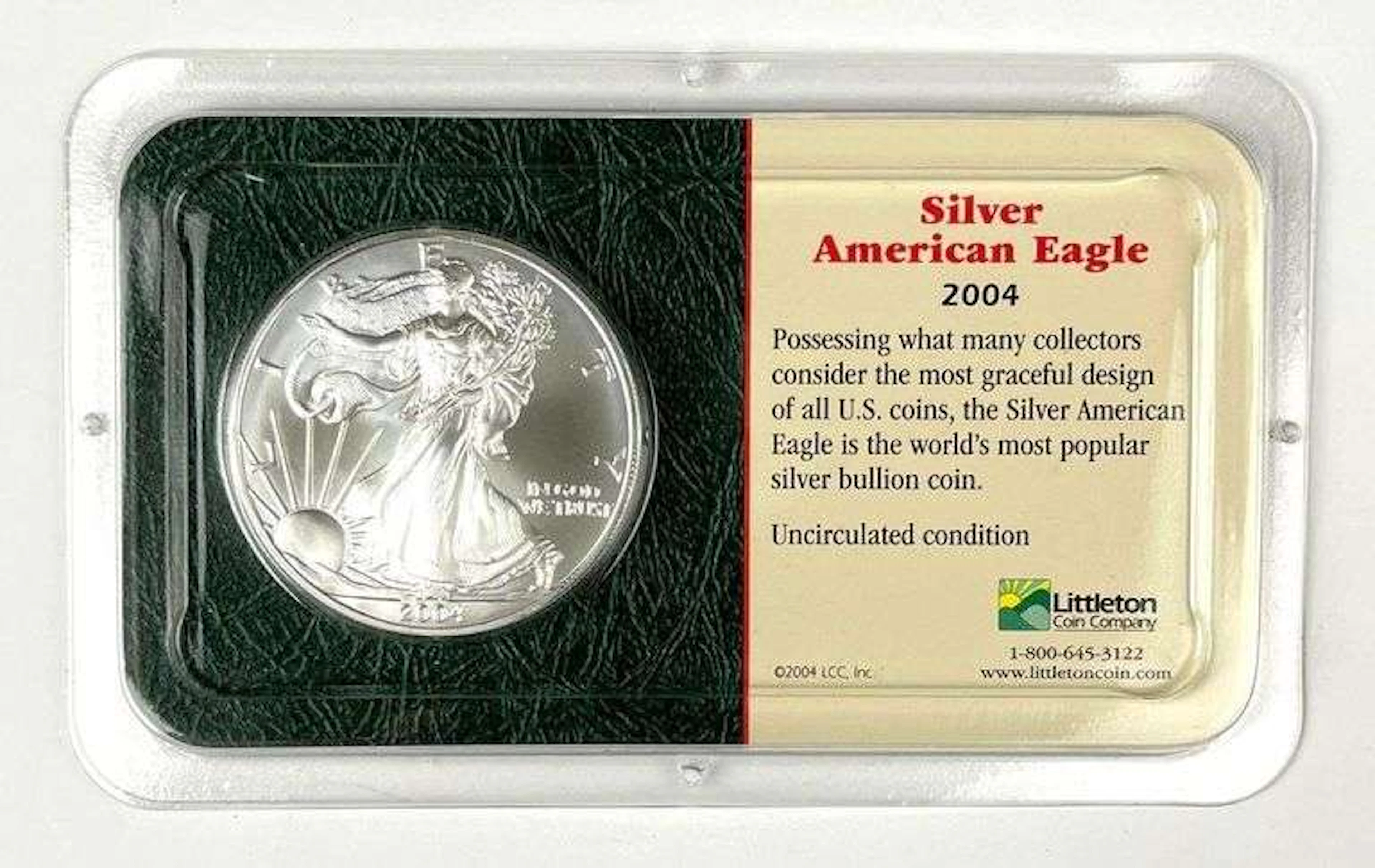 2004 US $1 American Silver Eagle 1 oz Fine Silver Coin