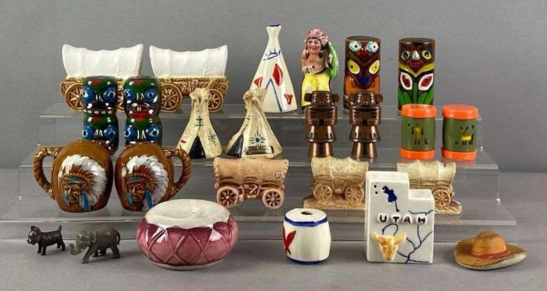 Group of Vintage Salt and Pepper Shakers and More