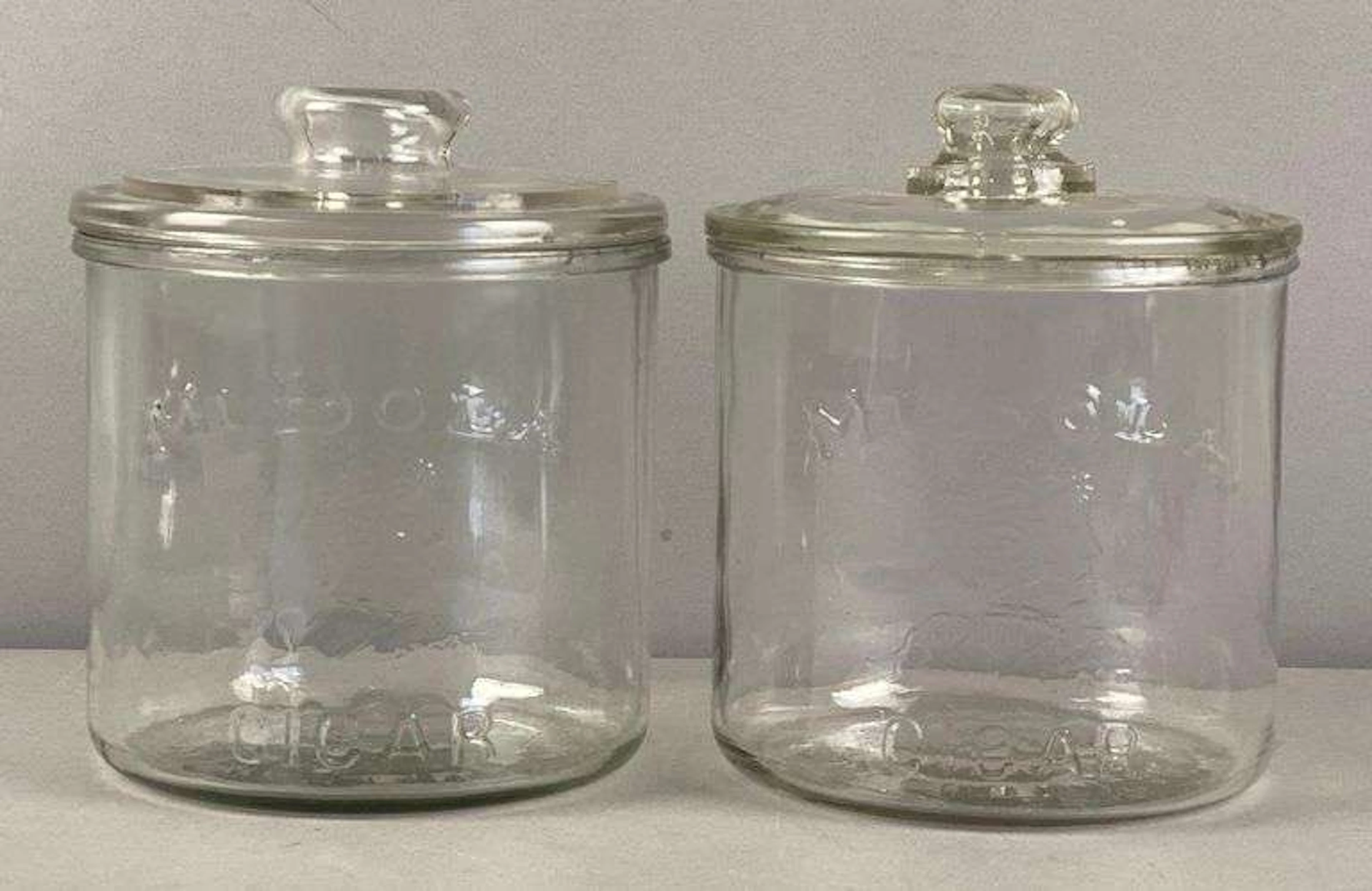 Group of 2 Vintage Mi Lola Cigars Glass Humidors
