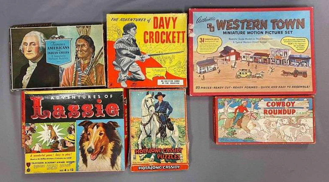 Group of Vintage Boardgames and Puzzles