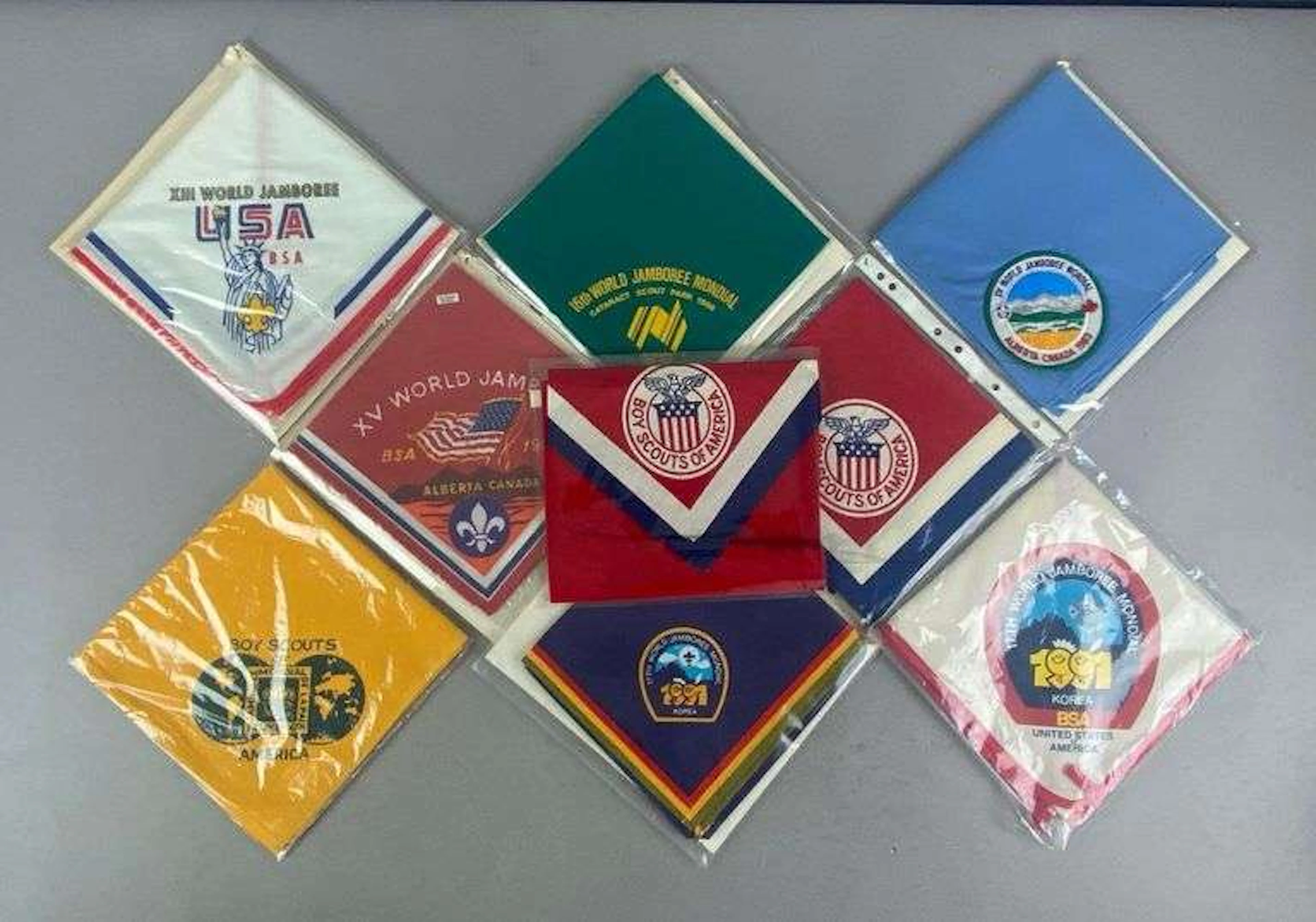 Group of Vintage BSA Jamboree Neckerchiefs