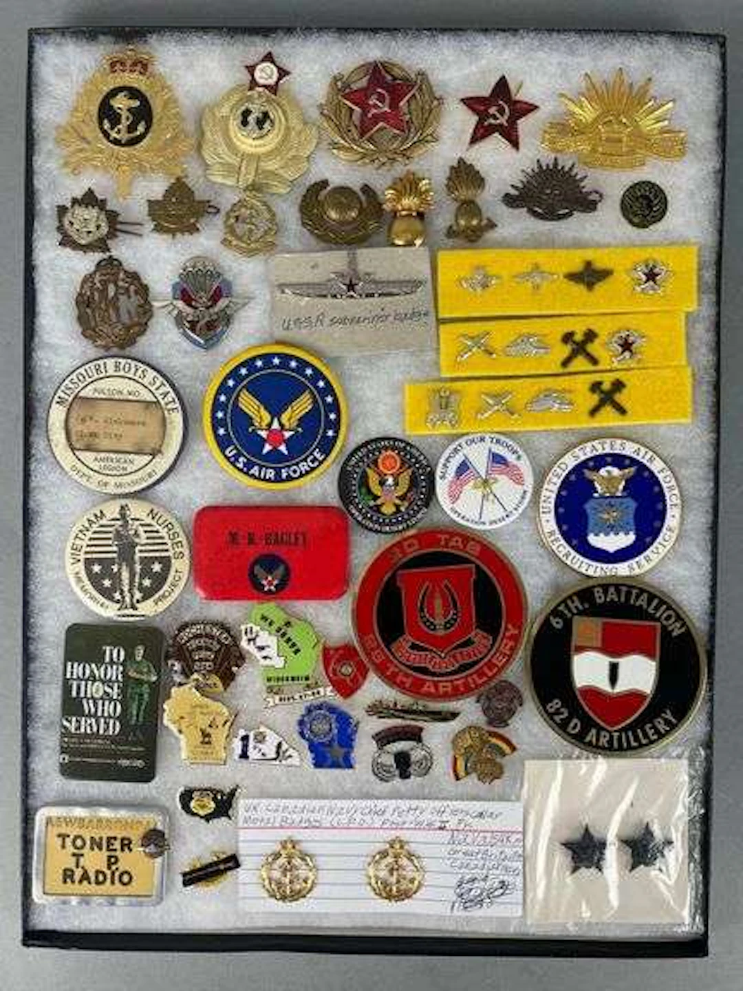 Group of Foreign Military Badges and More