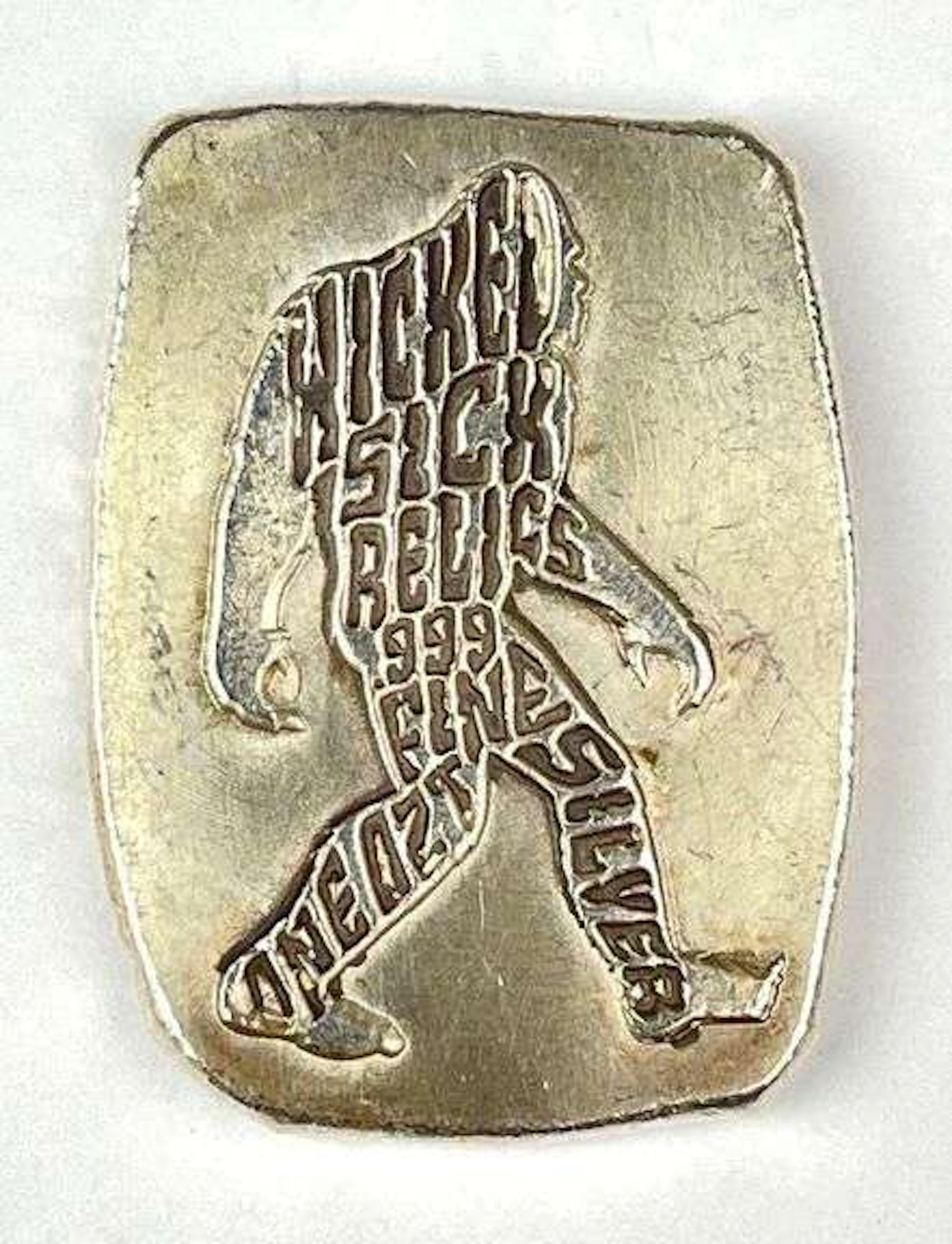 Wicked Sick Relics Hand Poured Bigfoot 1 oz .999 Silver Ingot/ Bar
