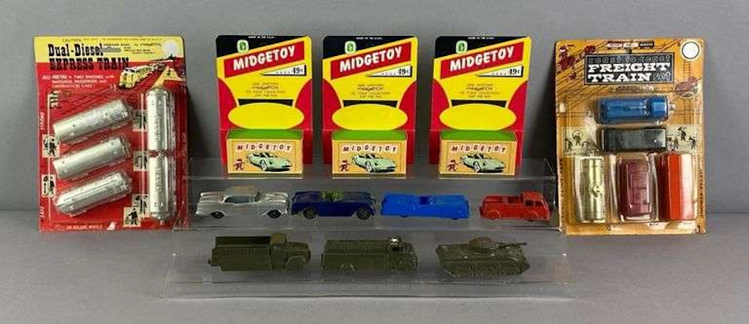 Group of Midgetoy Die-Cast Cars and More