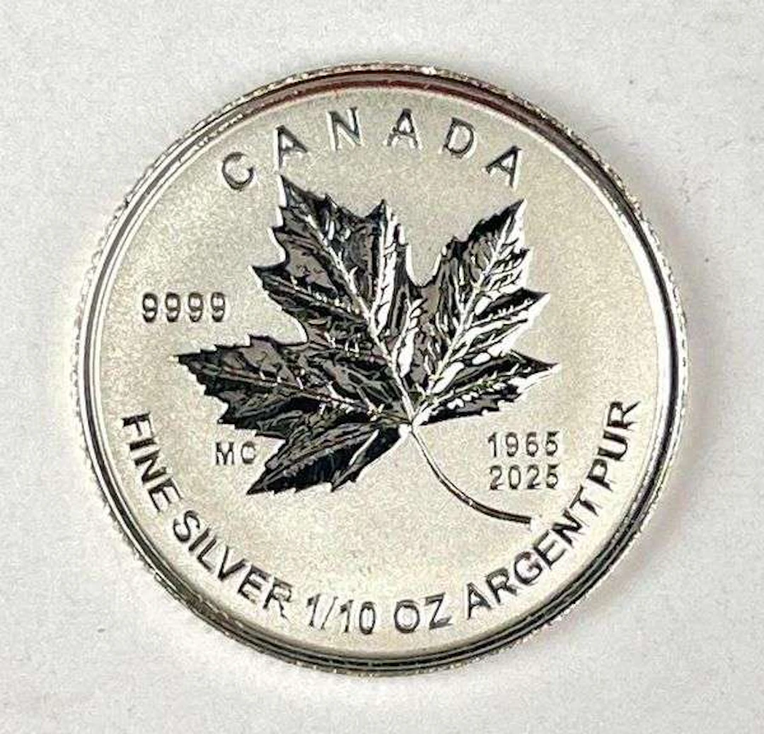 2025 Canada $2 Maple Leaf 1/10 oz 9999 Fine Silver Coin