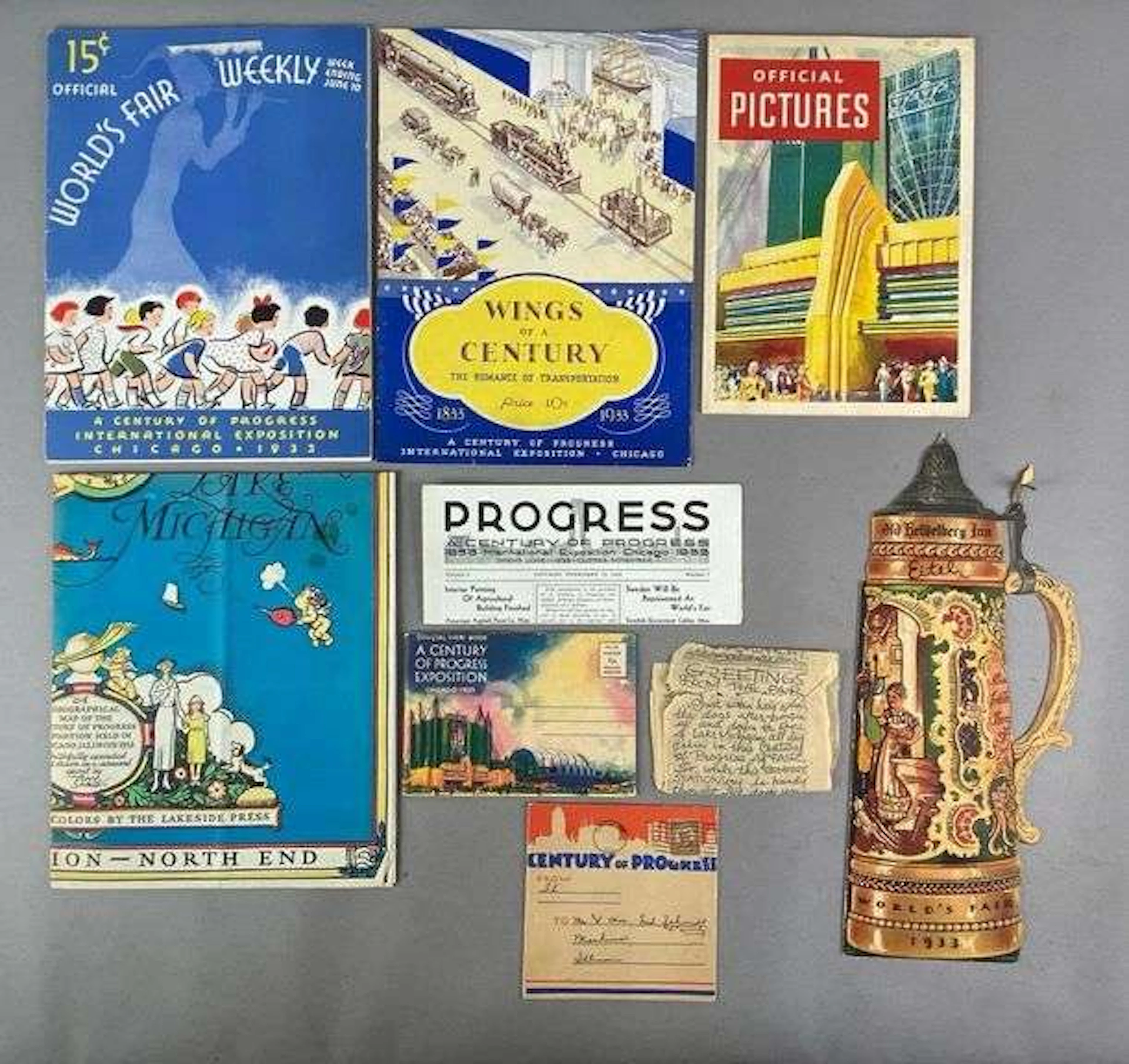 Group of 1933/1934 Chicago Worlds Fair Ephemera
