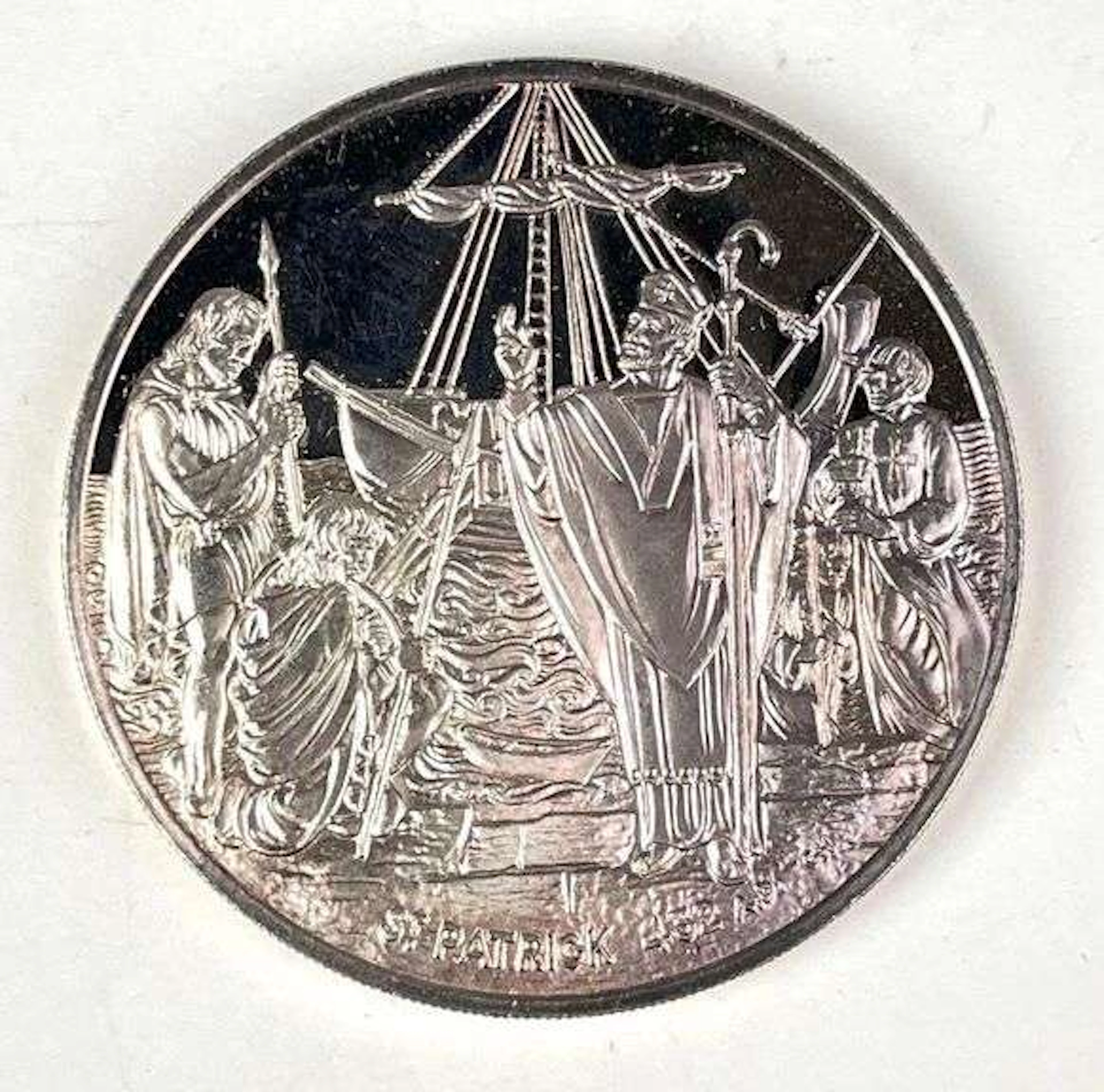 1972 The Franklin Mint St Patrick 432 AD .80 oz .999 Fine Silver Round