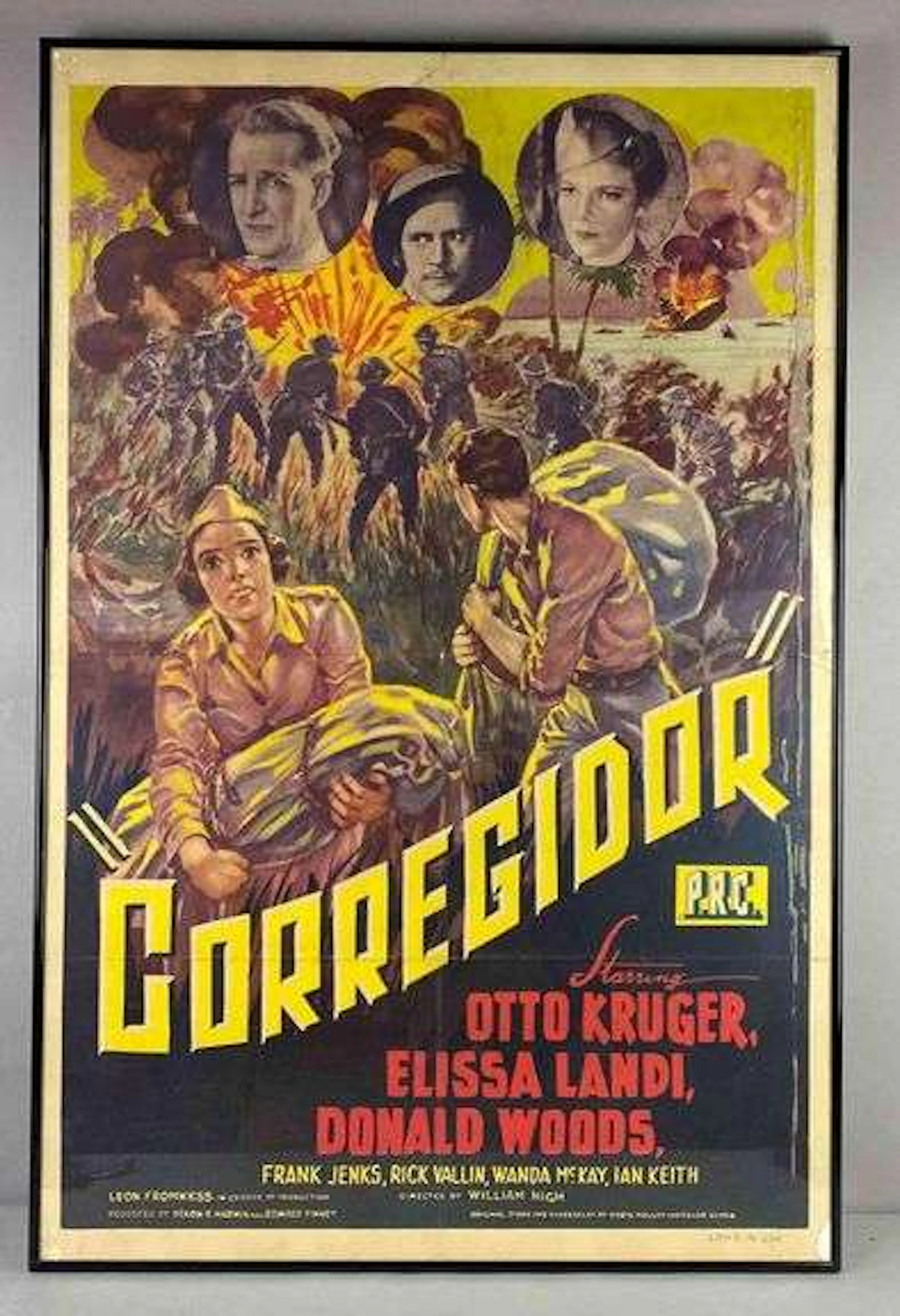 Framed WW2 Corregidor Movie Poster