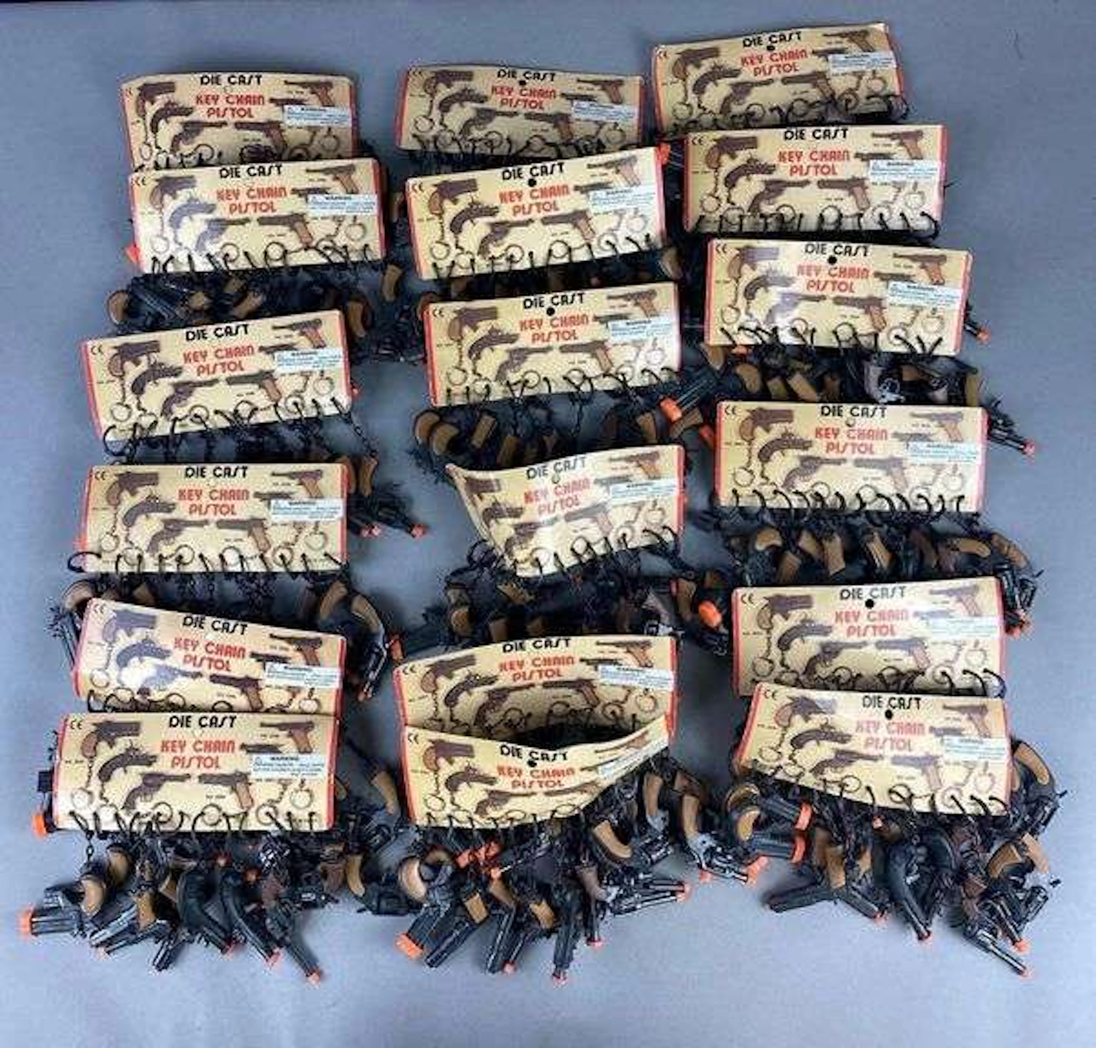 Group of Assorted Vintage Die-Cast Key Chain Pistols
