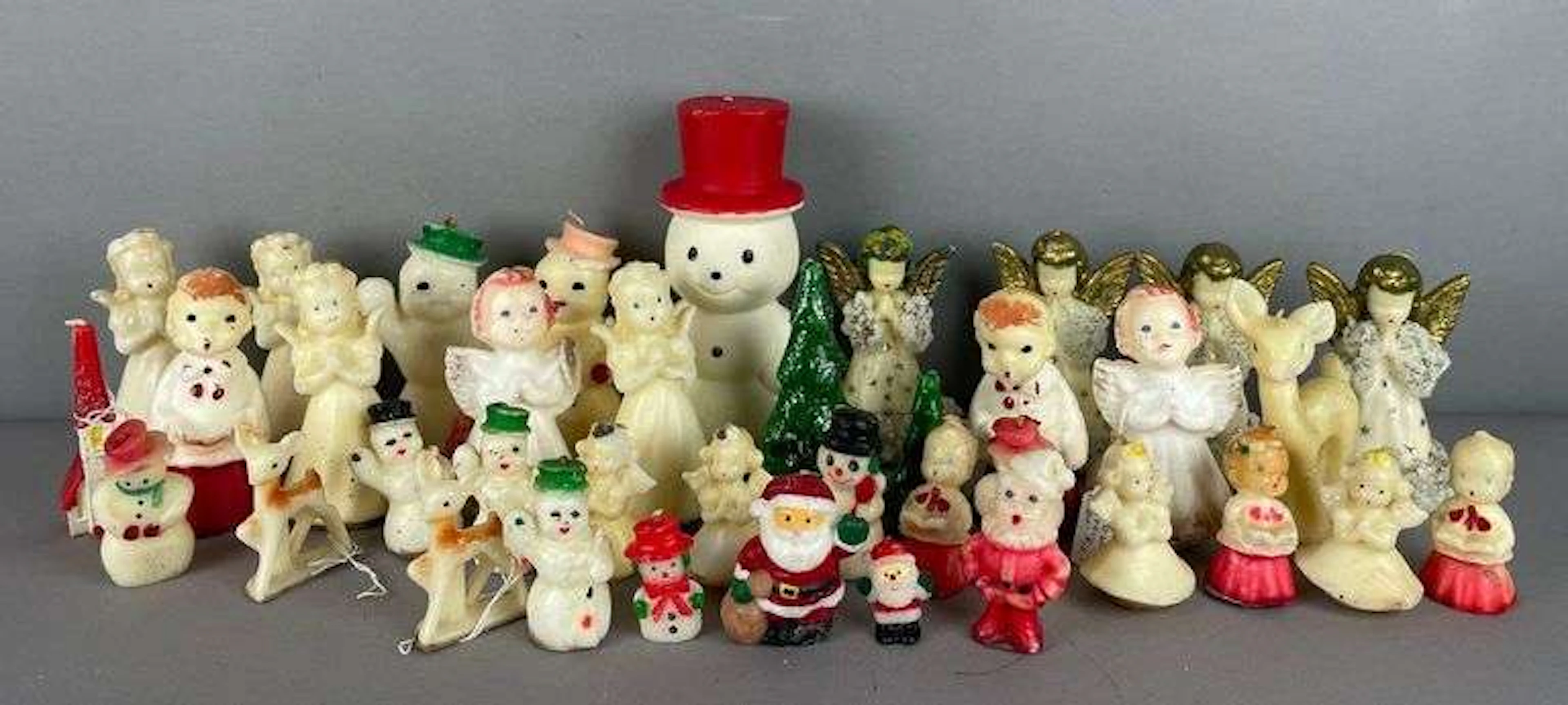 Group of Vintage Gurley Novelty Christmas Candles