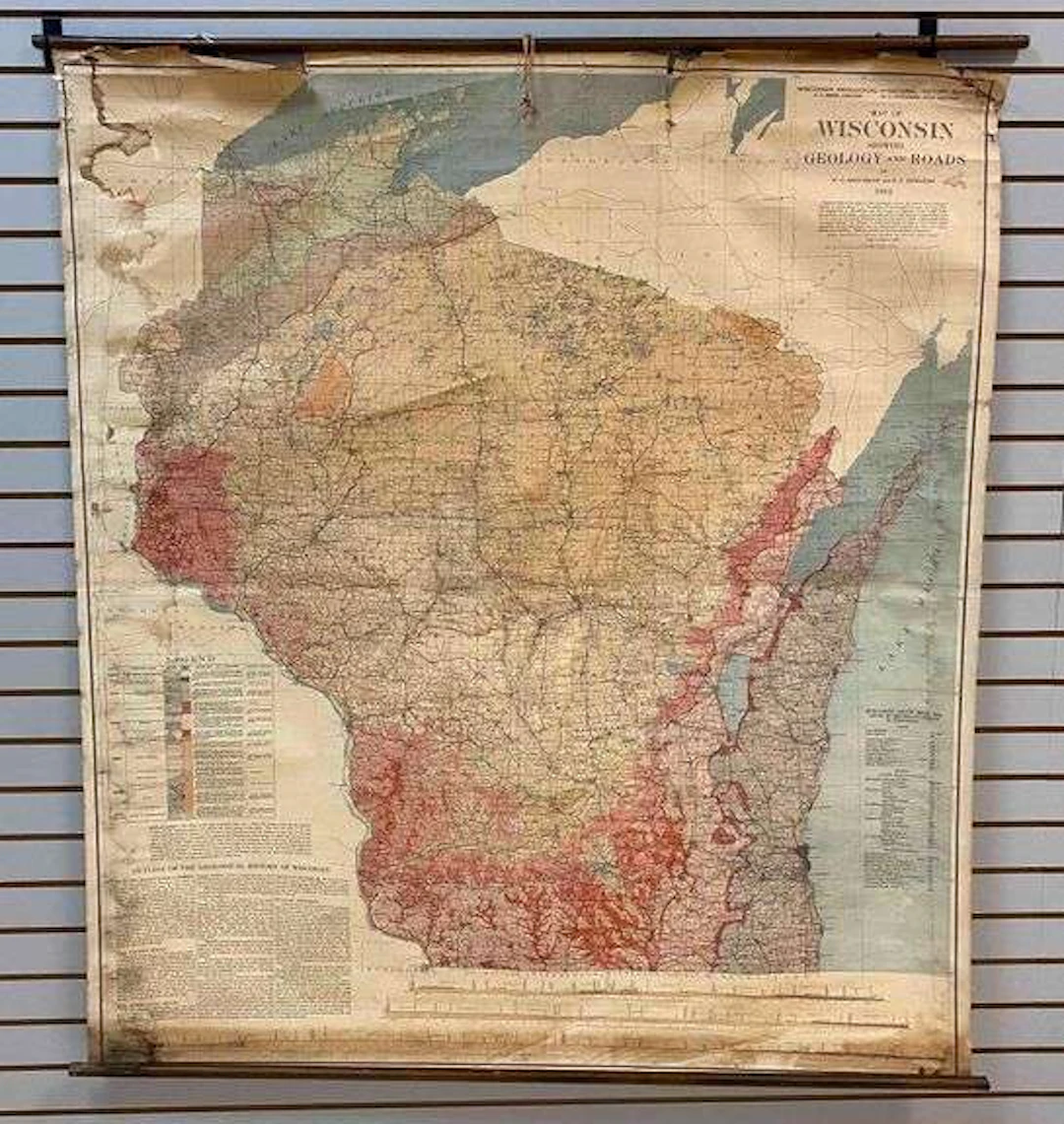 Antique 1911 Map of Wisconsin