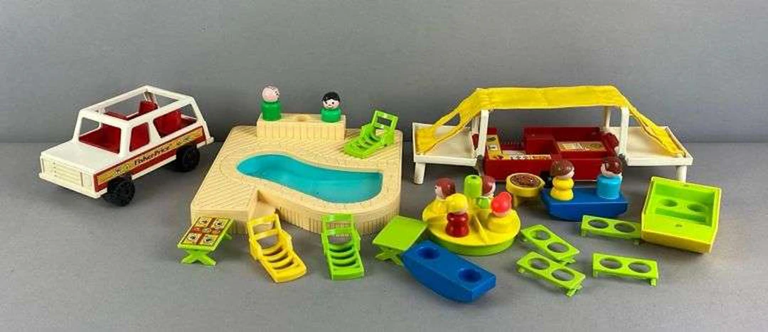 Group of Fisher Price Figurines and Accessories