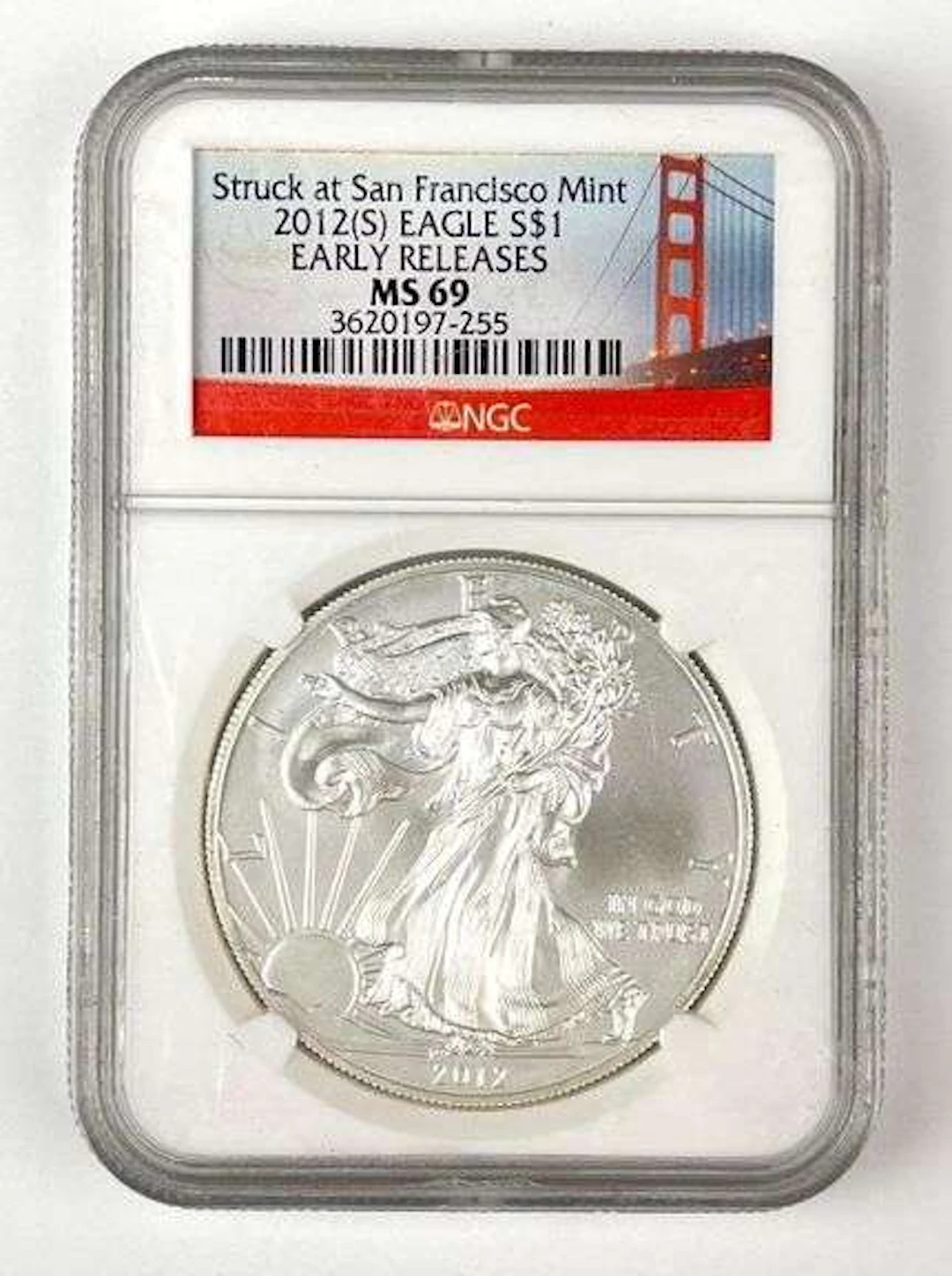 2021 S US $1 American Silver Eagle 1 oz Fine Silver Coin NGC MS69