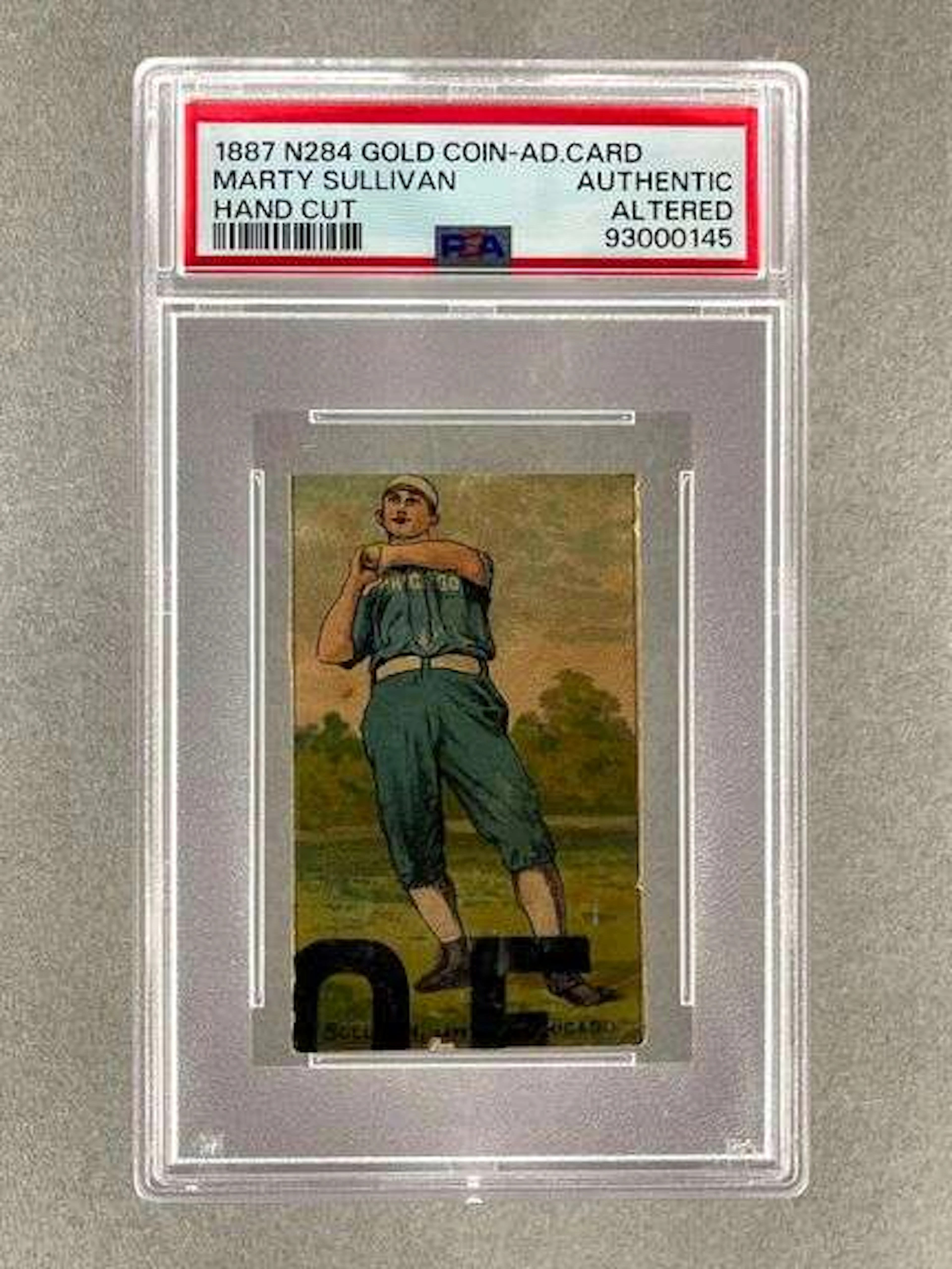 Rare Pop 1 of 1 1887 N284 Gold Coin Advertising Card Marty Sullivan