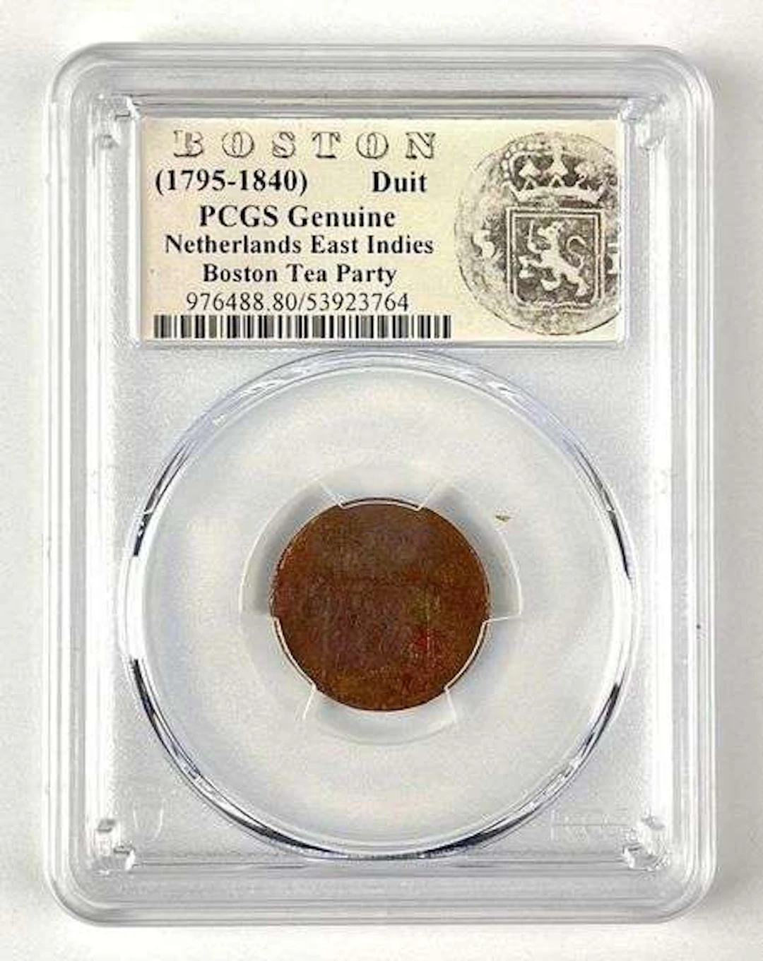 1795-1840 Netherlands East Indies Boston Tea Party Duit PCGS Graded Genuine