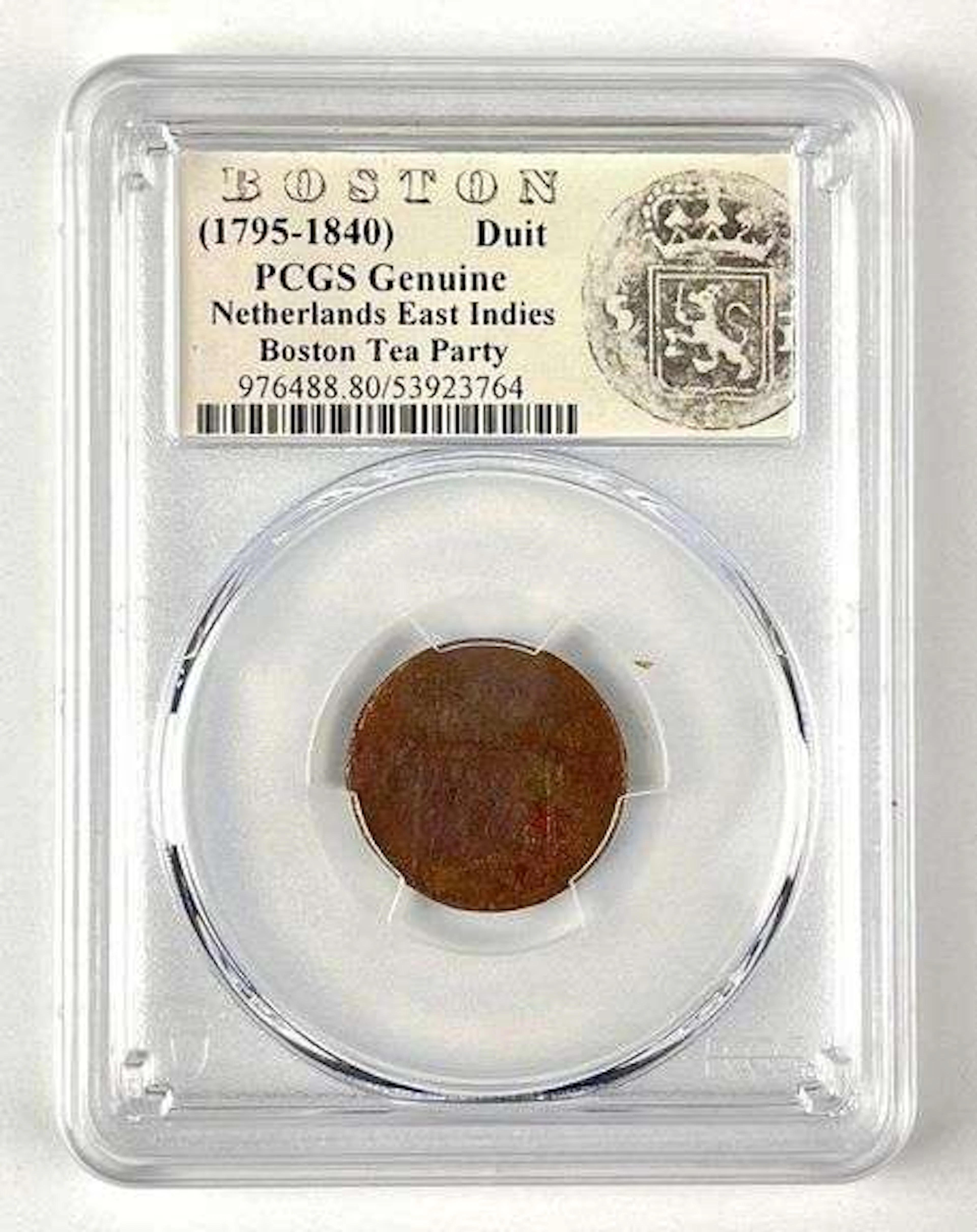 1795-1840 Netherlands East Indies Boston Tea Party Duit PCGS Graded Genuine