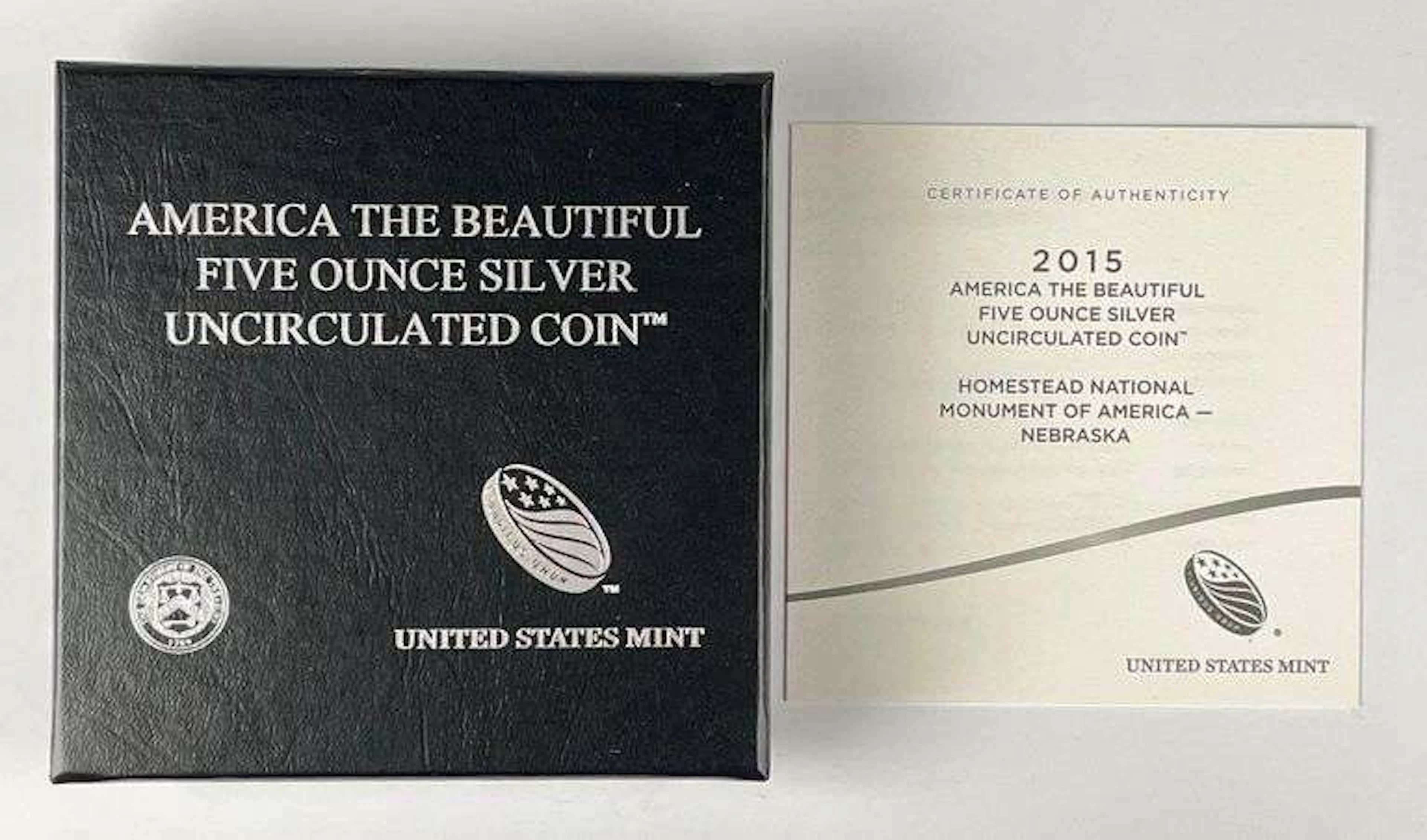 2015 P US Mint ATB Homestead Nebraska 5 oz .999 Fine Silver Round