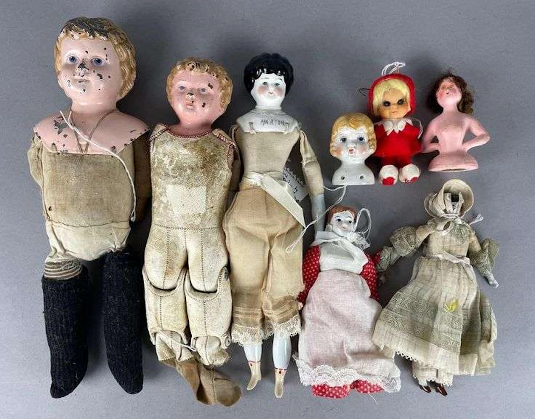 Group of Vintage Cloth Body Dolls