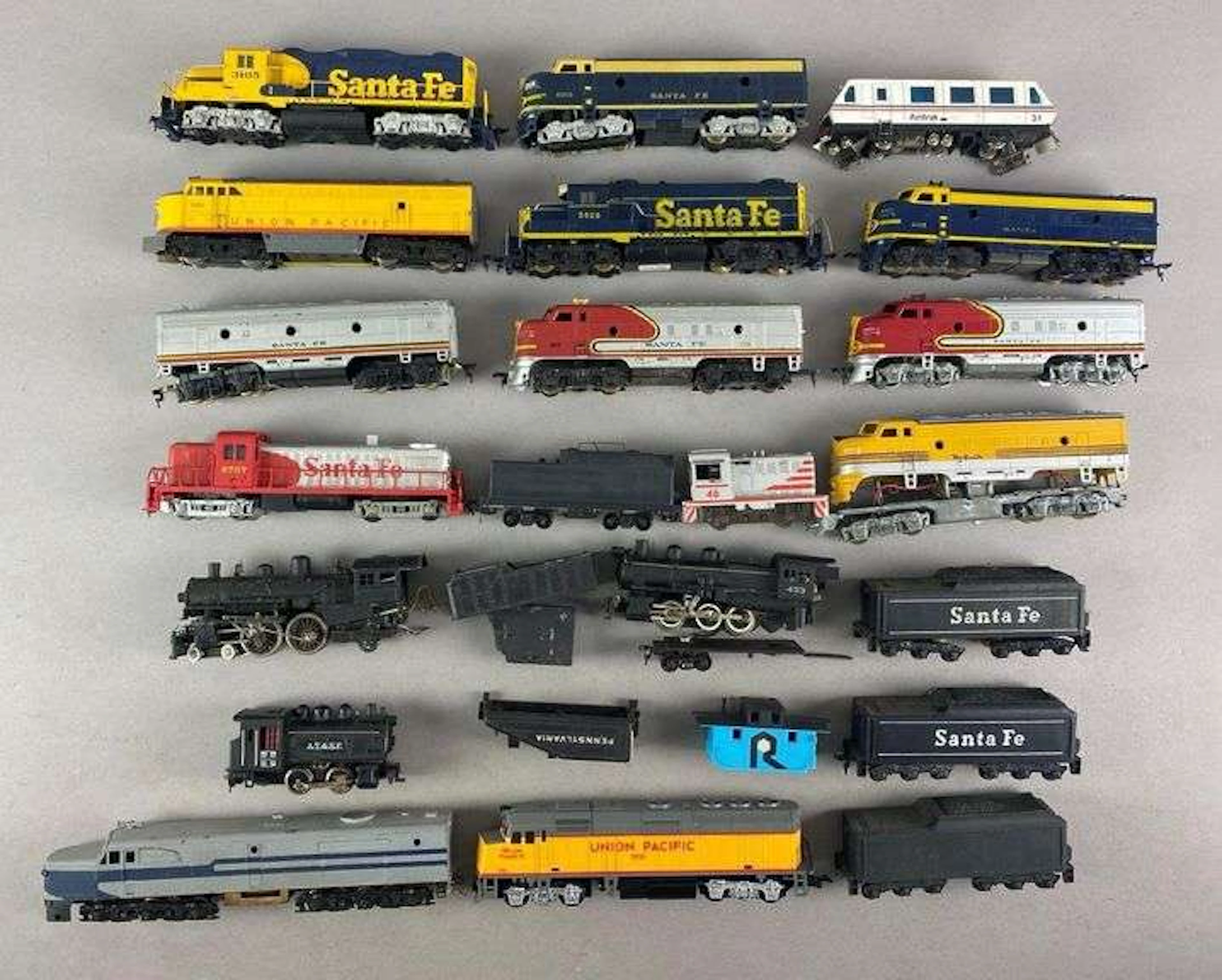 Group of HO Scale Locomotives and More
