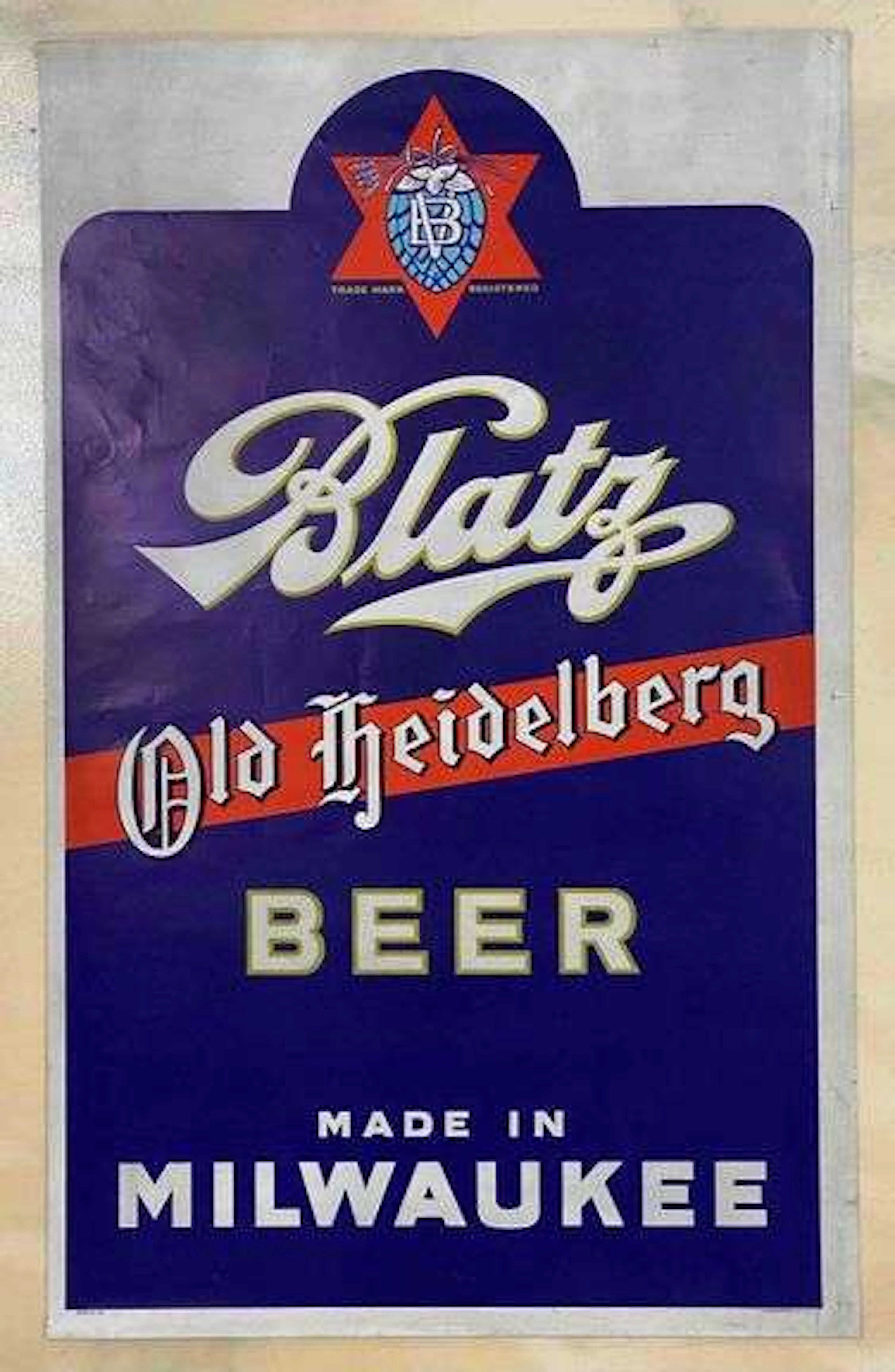 Vintage 1950s Blatz Old Heidelberg Advertising Poster