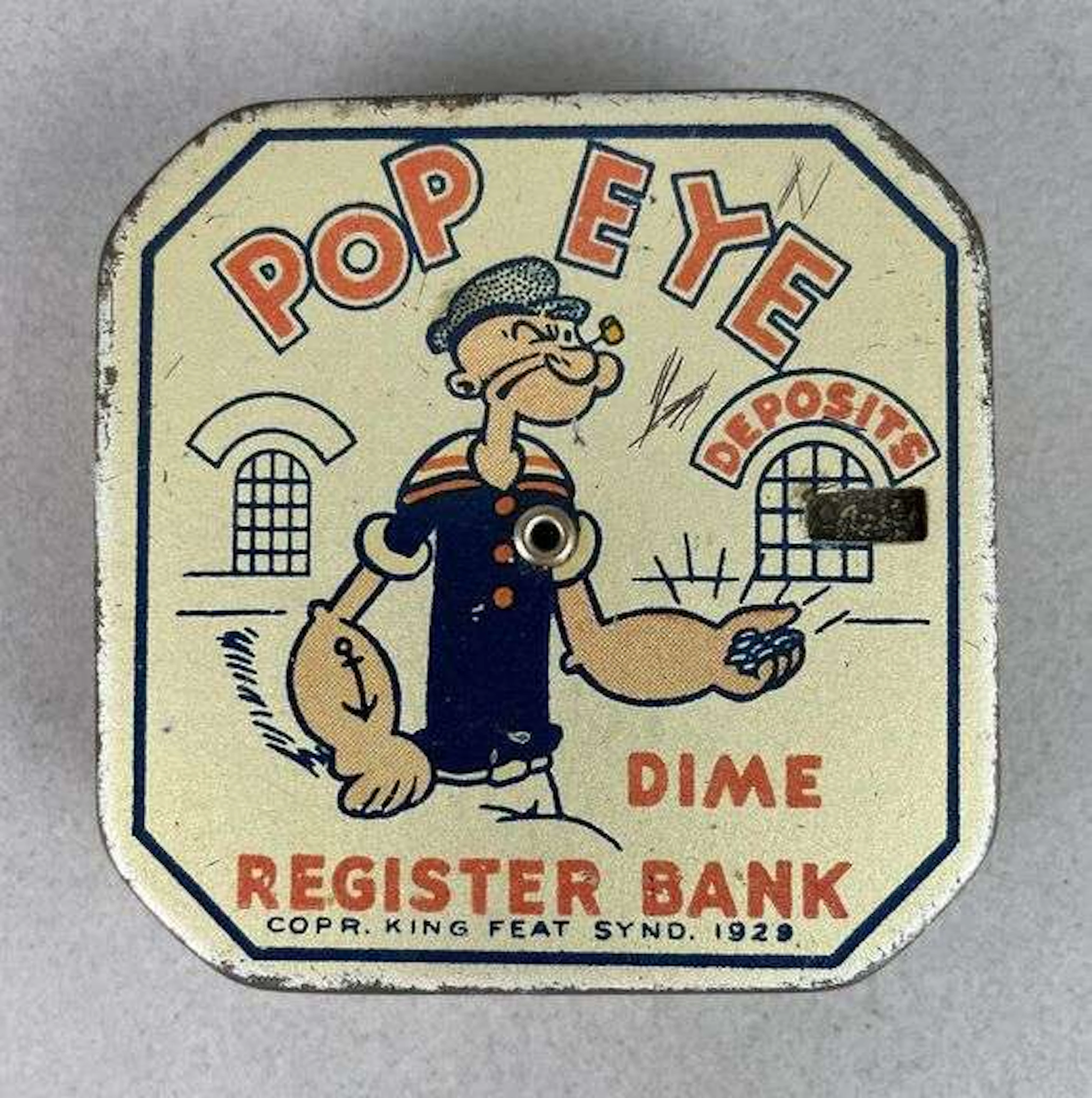 Vintage Popeye Dime Register Bank