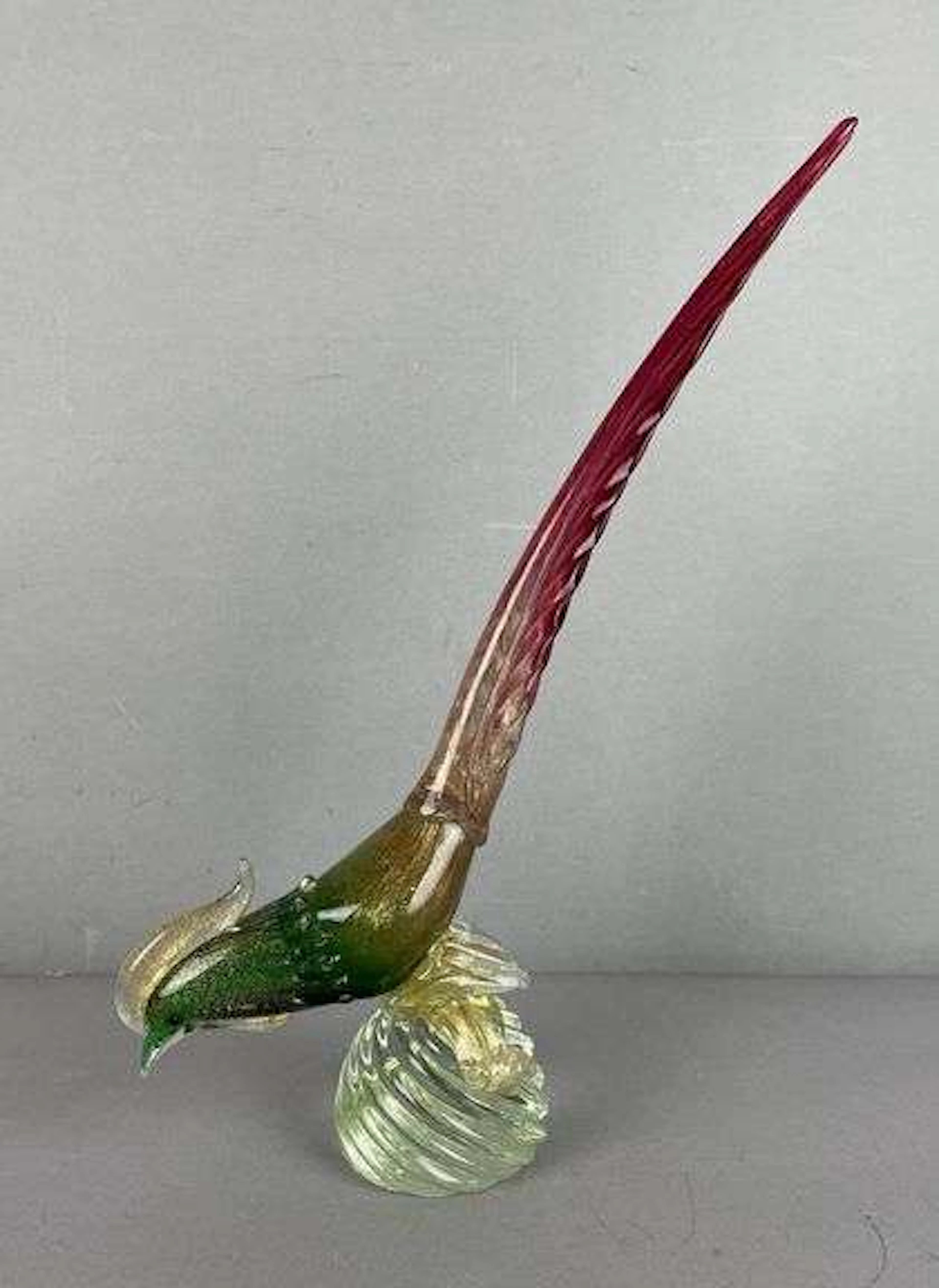 Murano Art Glass Pheasant Figurine