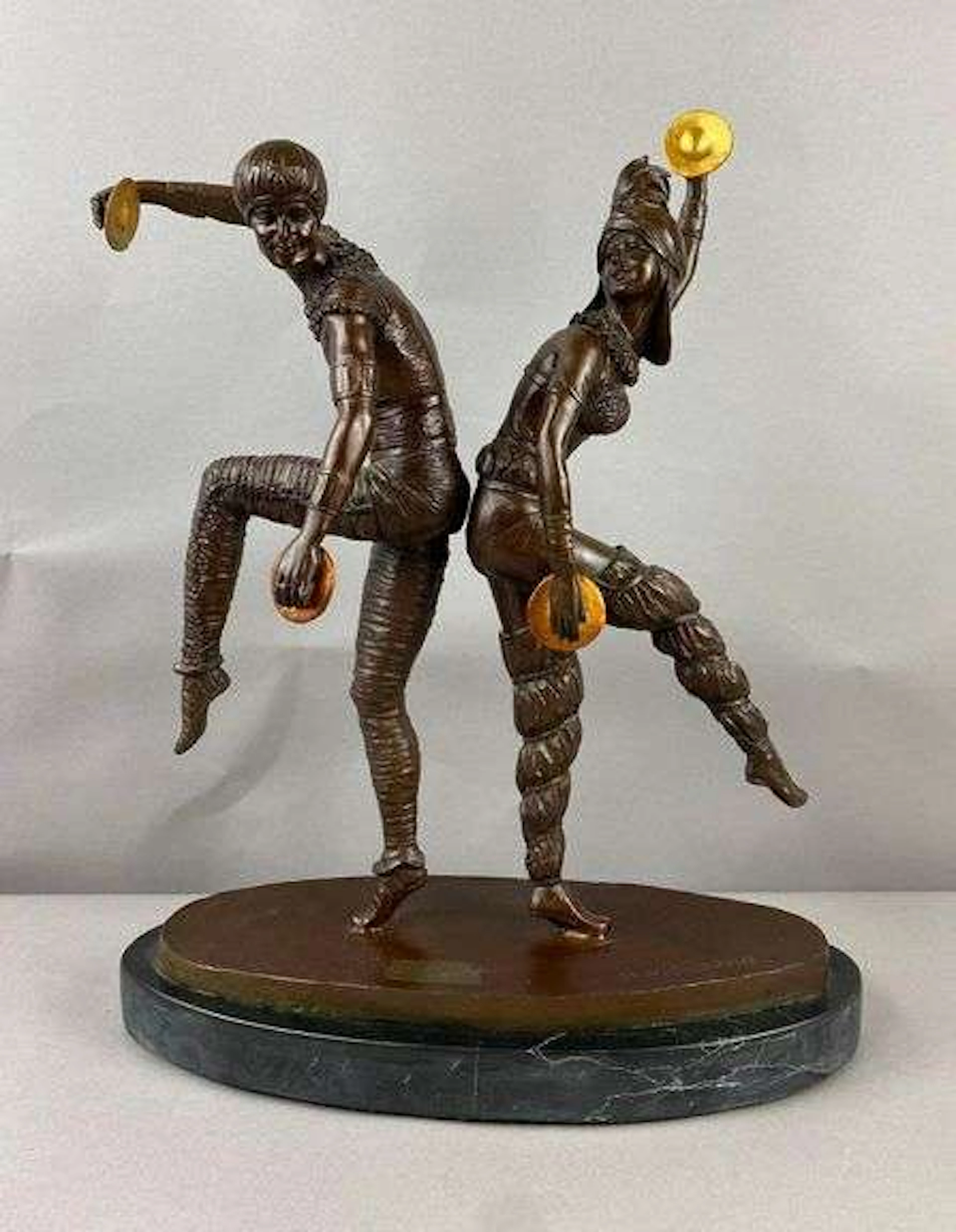 Vintage Demetre Chiparus “Russian Dancers with Cymbals” Bronze Figure