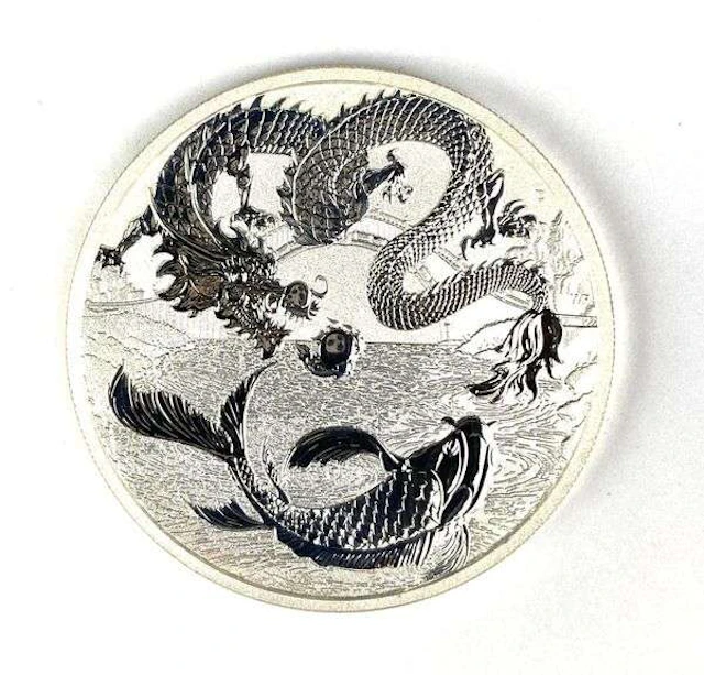 2023 Australia $1 Chinese Myths and Legends Dragon and Koi 1 oz .999