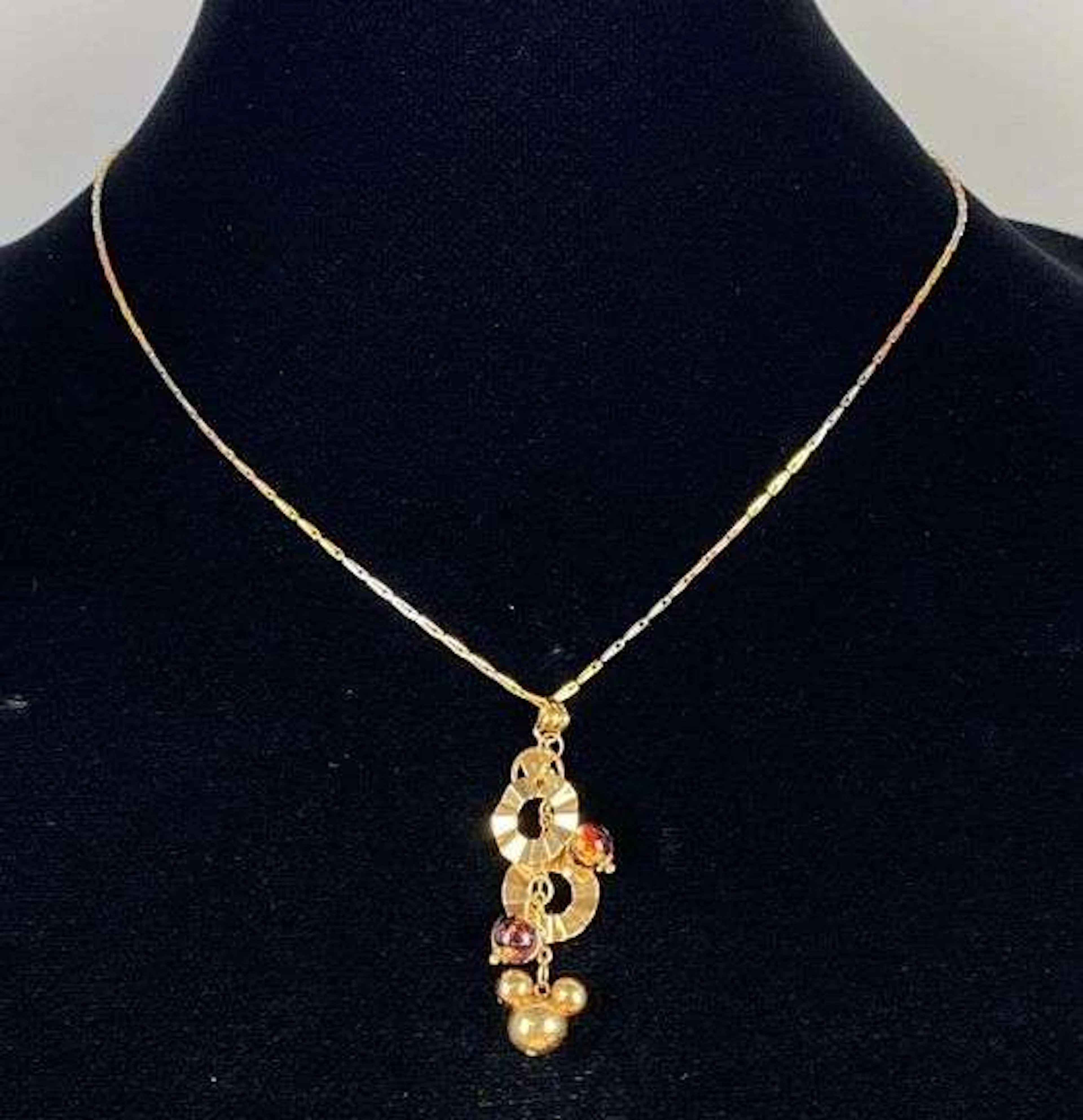 18K Italian Gold Chow Sang Sang Walt Disney Pendant Necklace