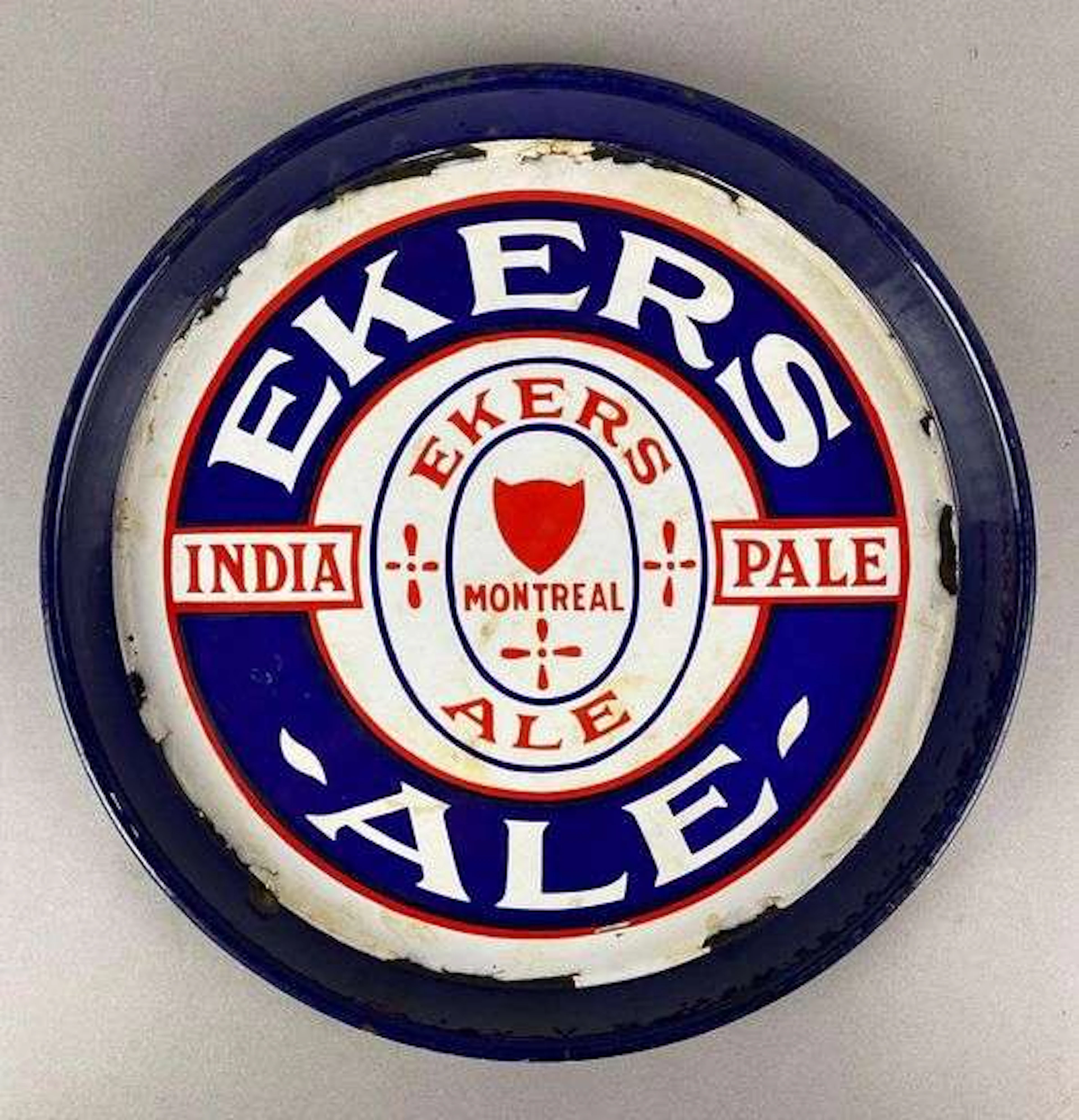 Antique 1930s Ekers Beer Porcelain Advertising Tray