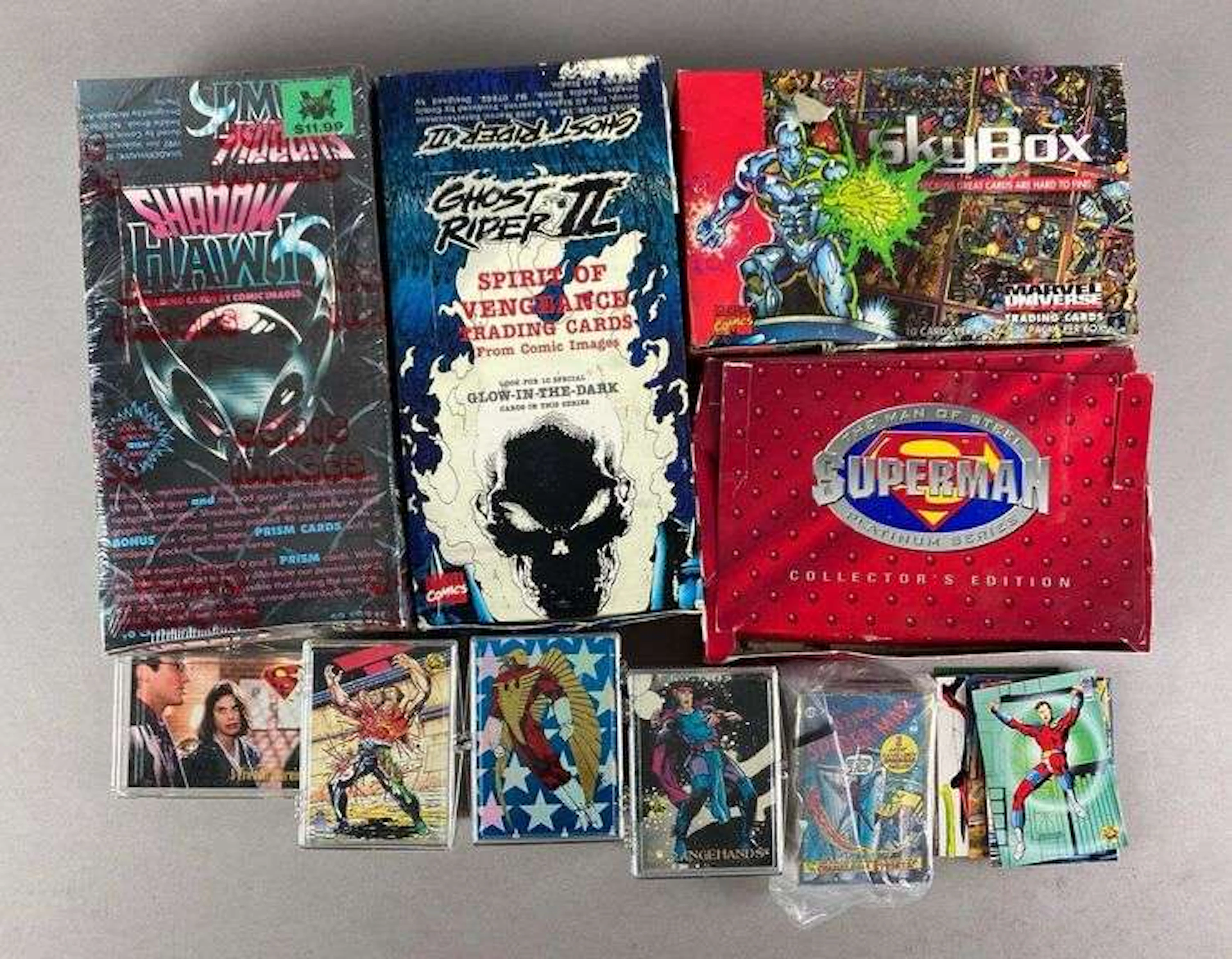 Group of Superhero Trading Cards