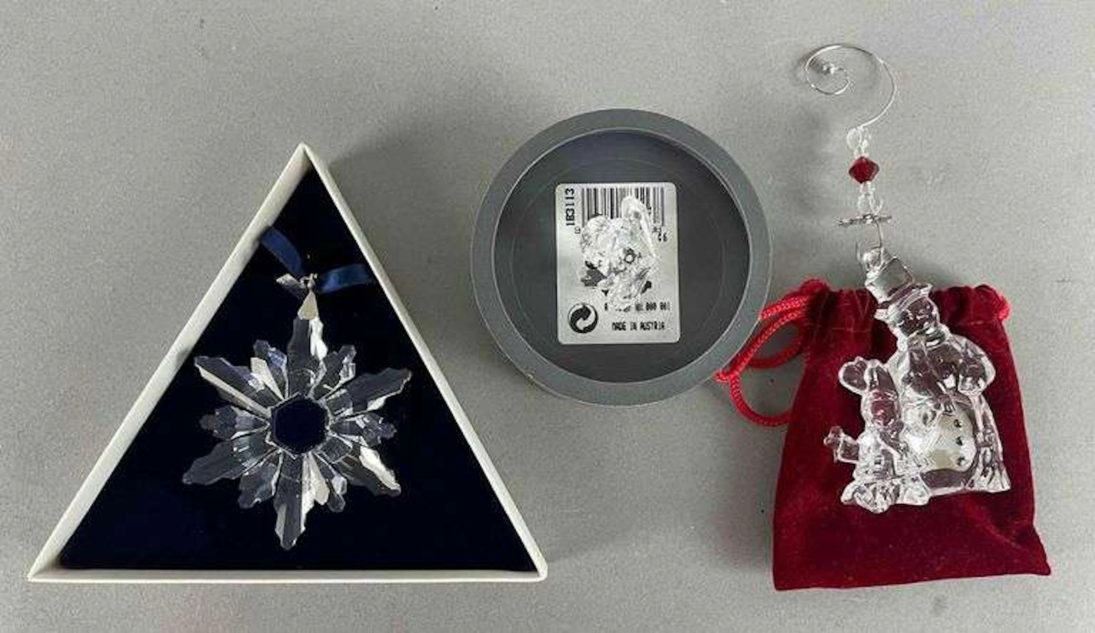 Group of Crystal Christmas Ornaments