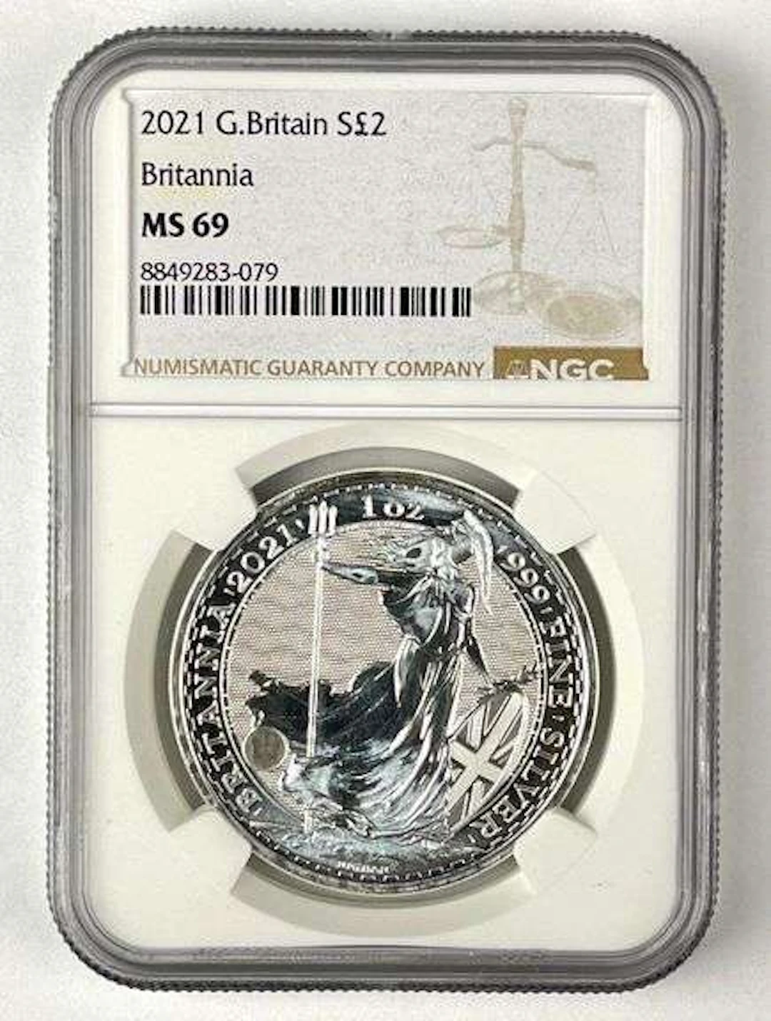 2021 Great Britain Britannia with Trident Privy 1 oz 999 Fine Silver