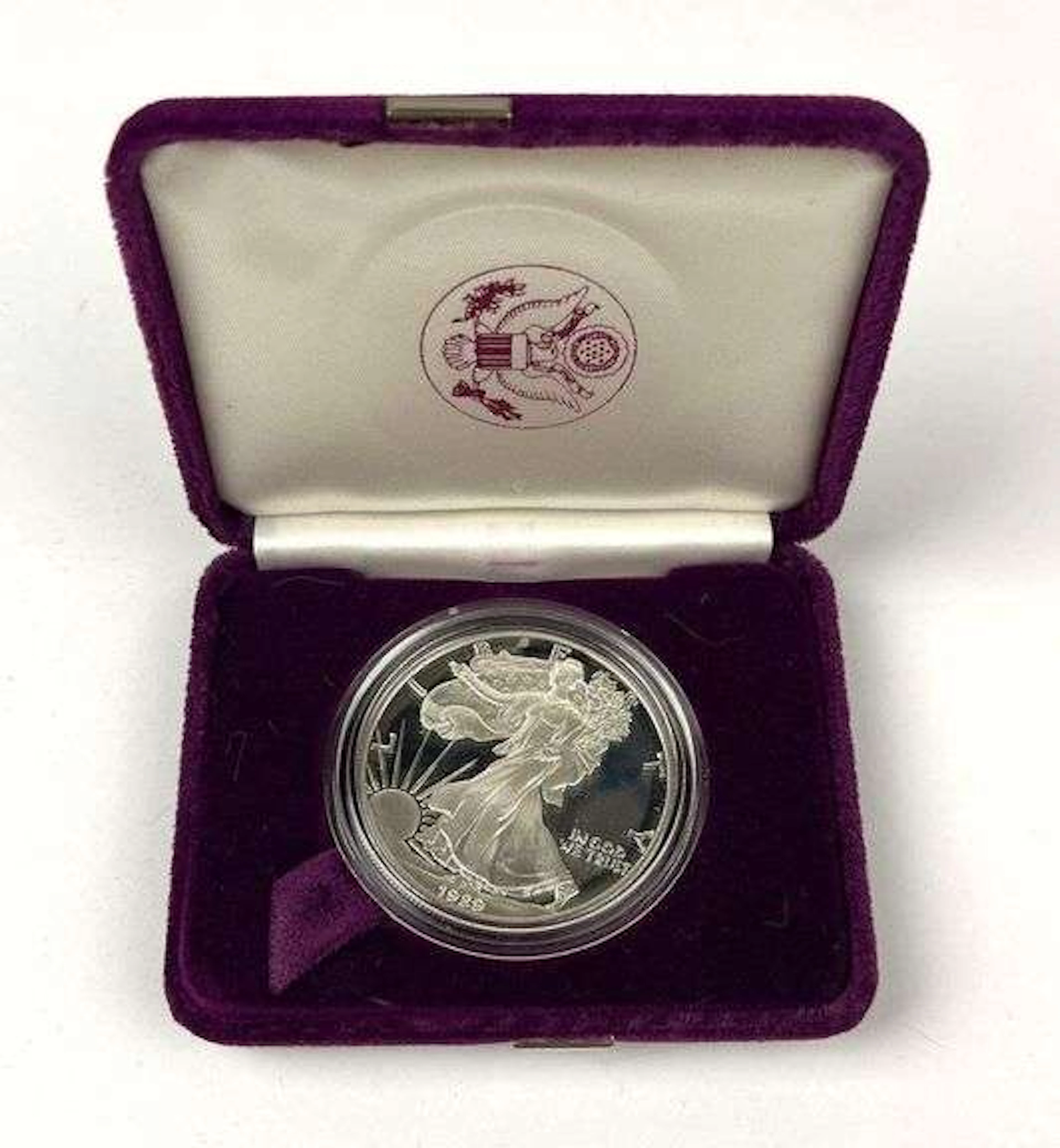 1989 S US Mint $1 American Silver Eagle 1 oz Fine Silver Proof Coin