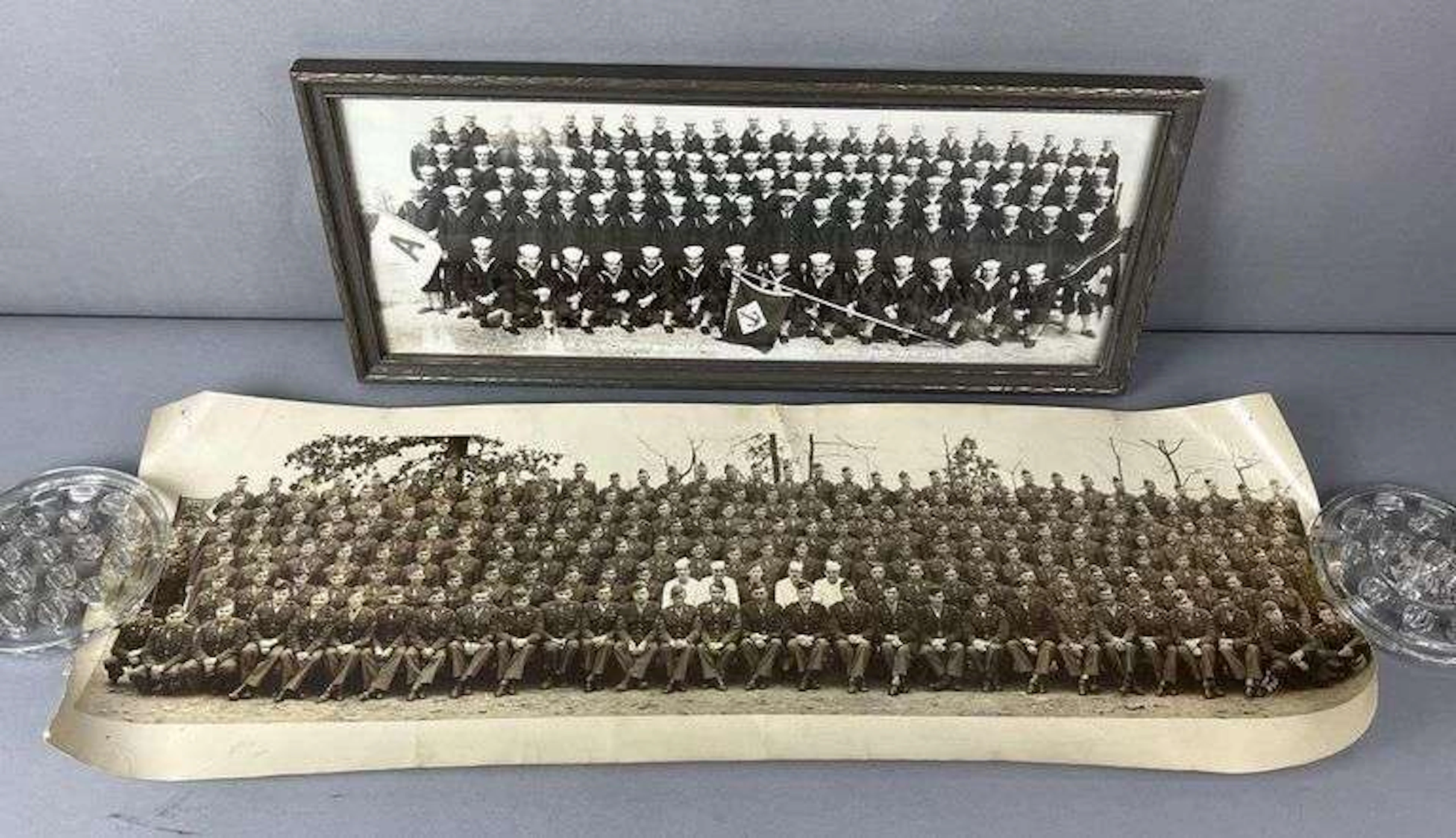 Group of 2 WW2 US Military Battalion Photos