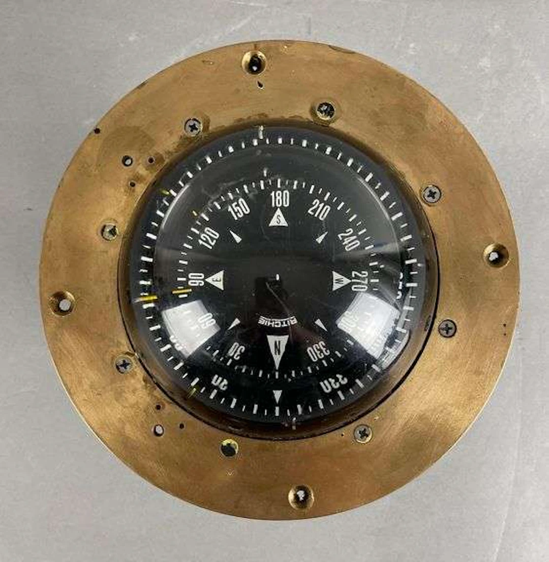 Ritchie SF-500 Brass Boat Bubble Compass