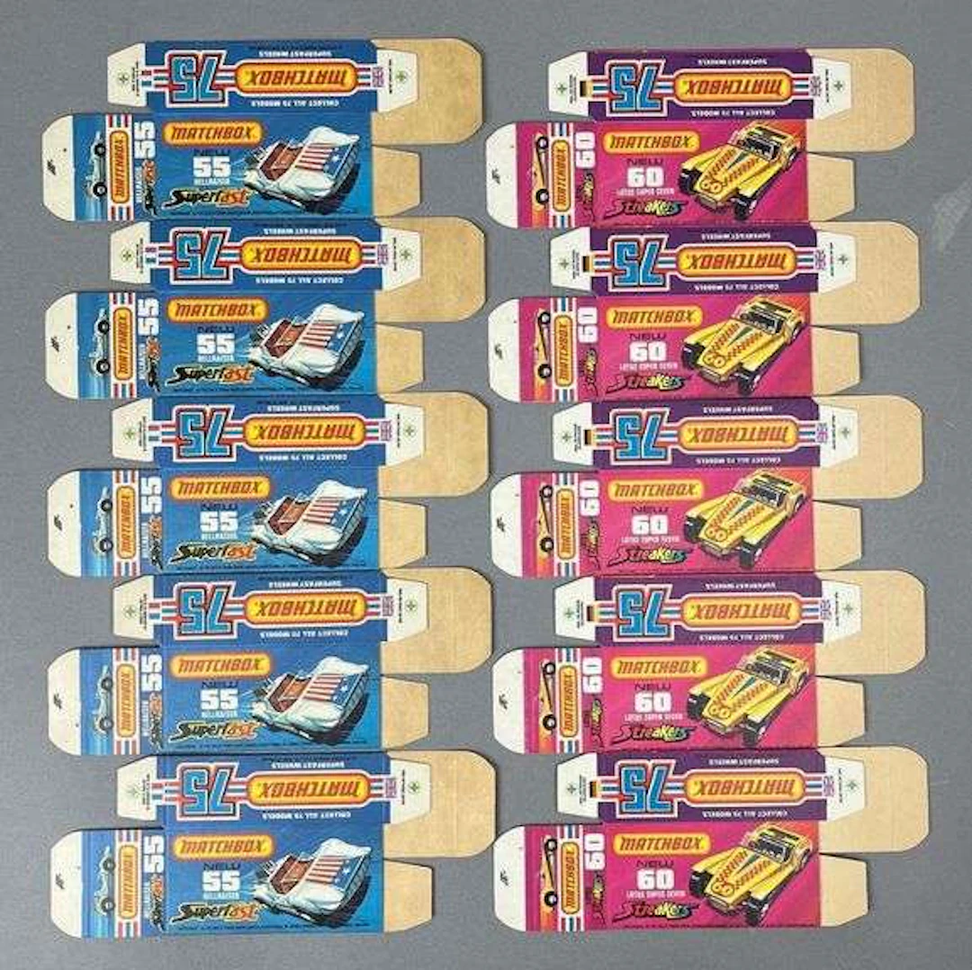 Group of 10 Lesney Matchbox Type J Boxes