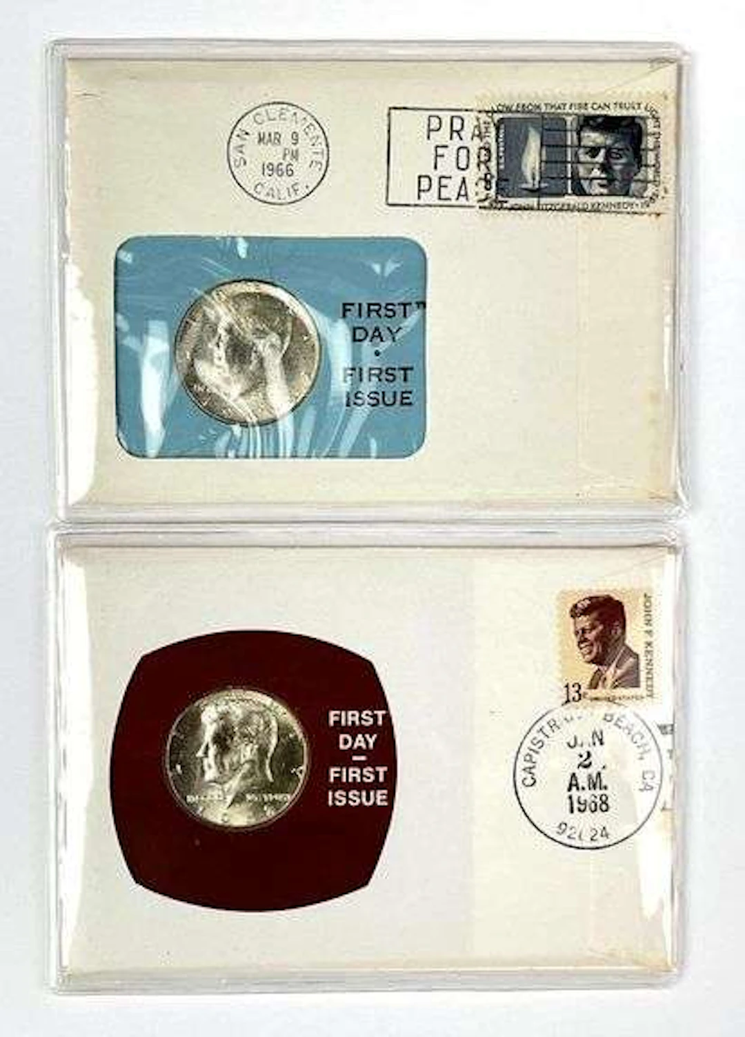 Group of 2 US Kennedy Half Dollars First Day Cover/ First Day Issue