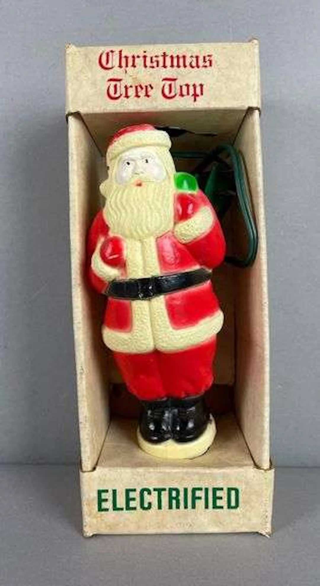 Vintage Electrified Santa Claus Christmas Tree Topper