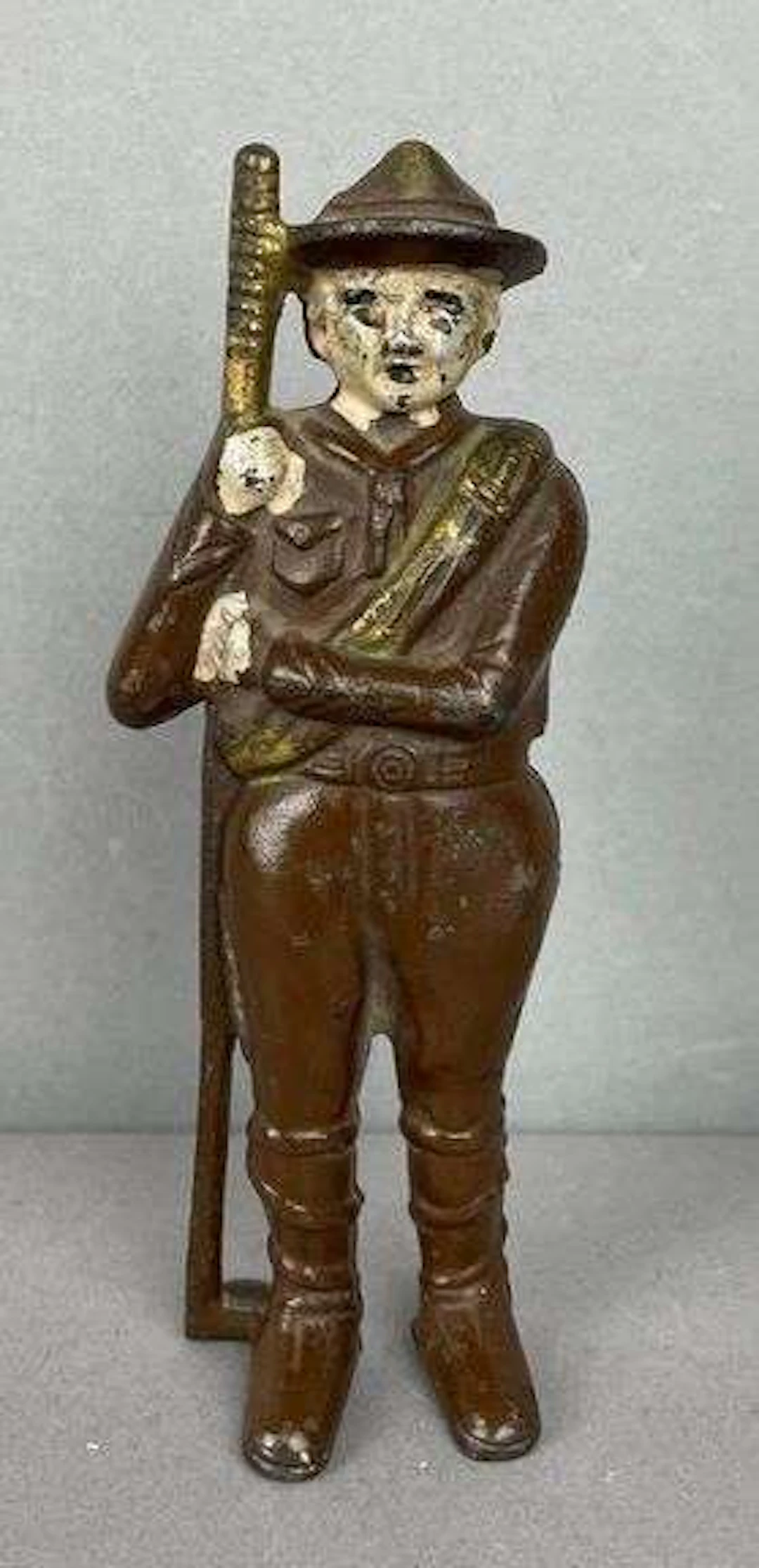 1910s AC Williams Cast Iron Boy Scout Bank