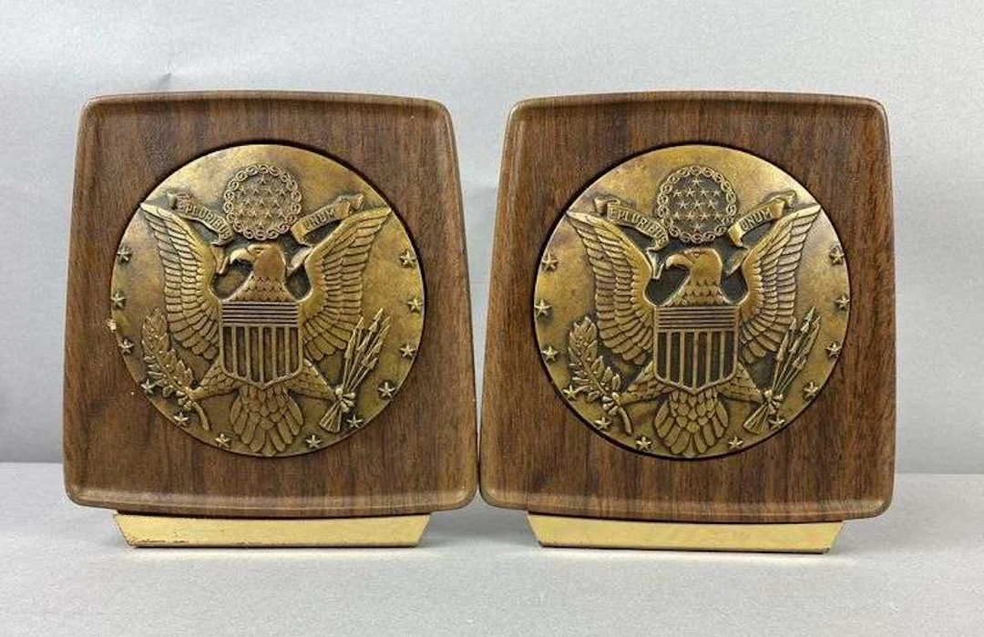 Mid Century Modern Great Seal of the United States Bookends