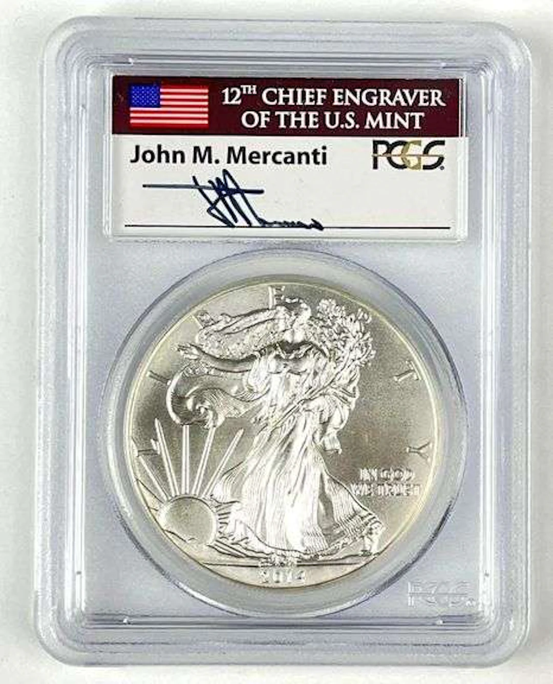 2014 US $1 American Silver Eagle 1 oz Fine silver Coin PCGS MS70