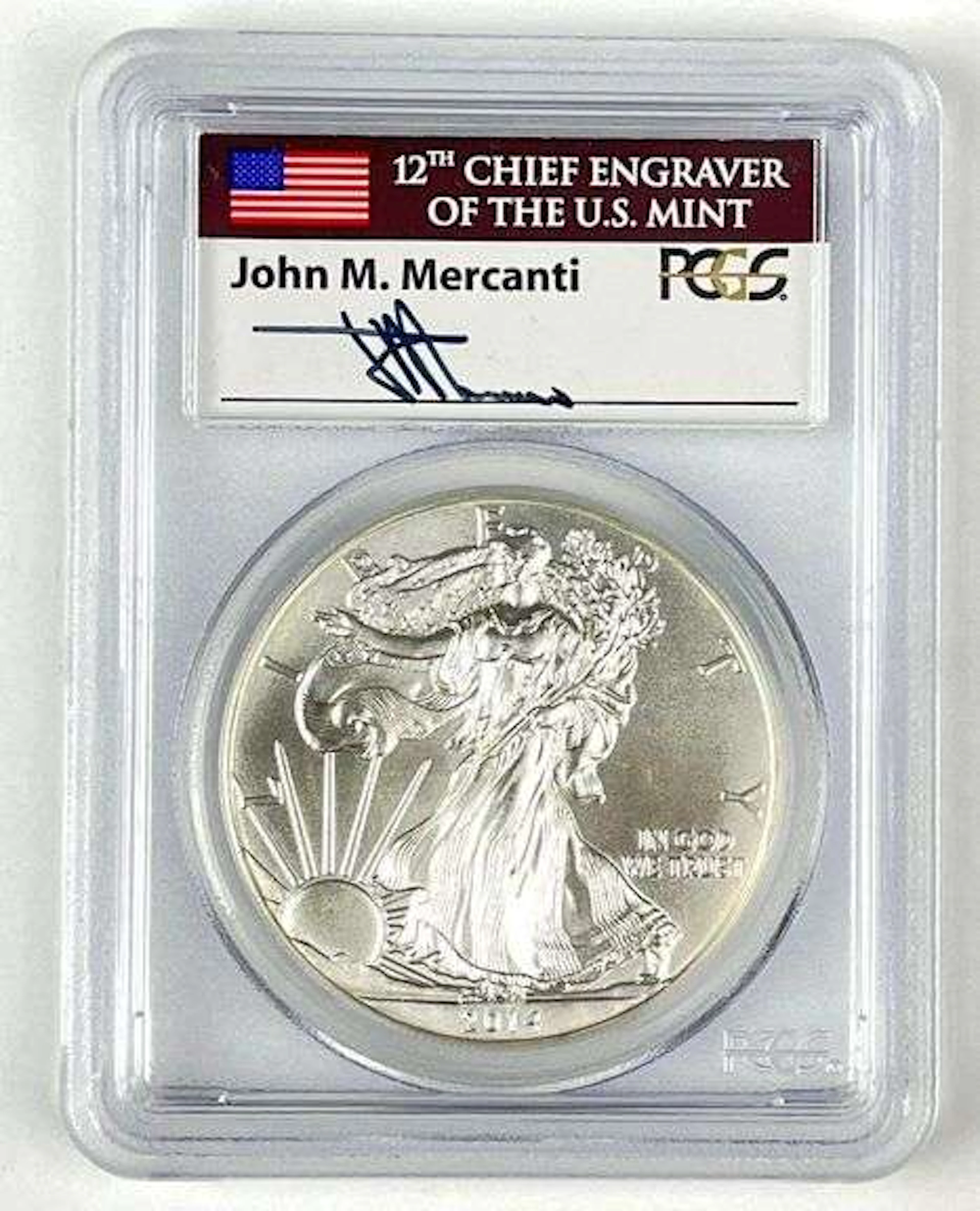 2014 US $1 American Silver Eagle 1 oz Fine silver Coin PCGS MS70