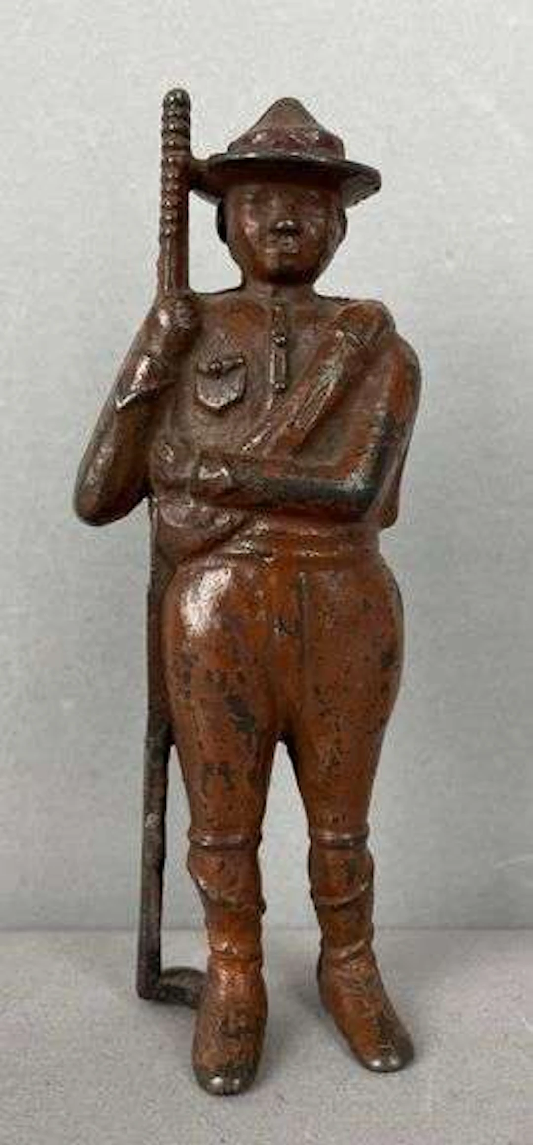 1910s AC Williams Cast Iron Boy Scout Bank