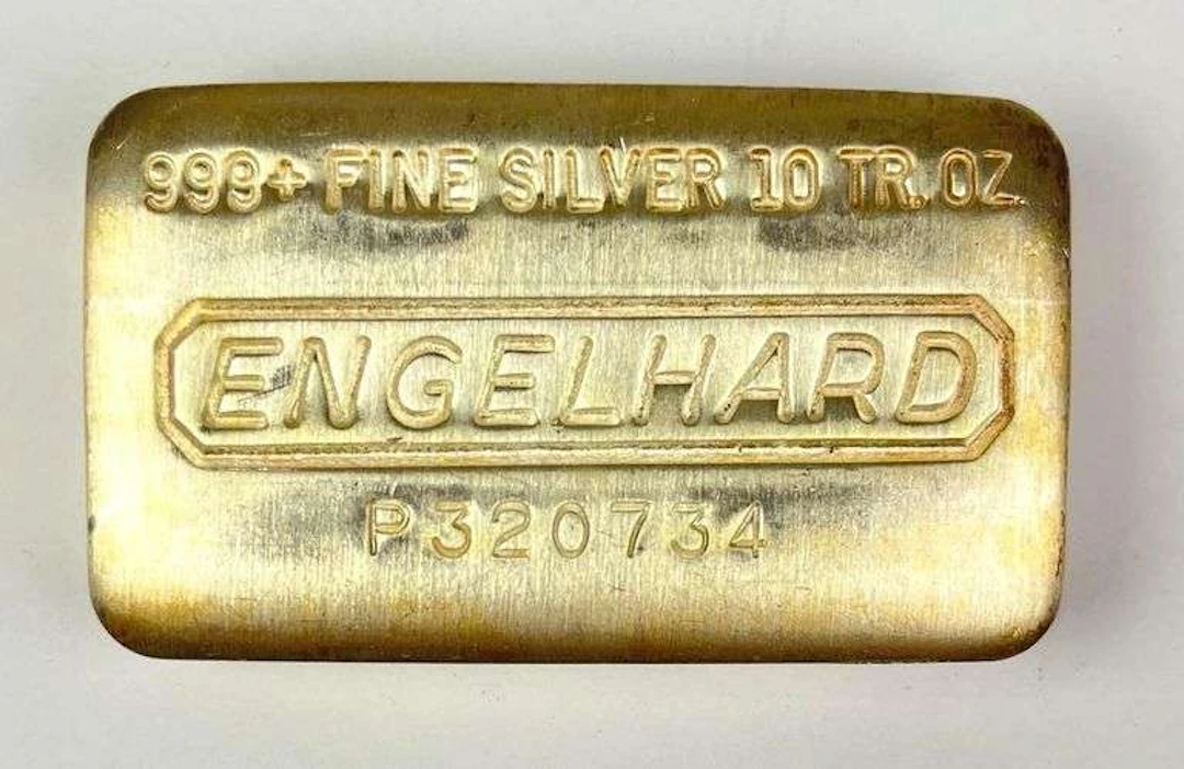 Engelhard 10 oz 999 Fine Silver Ingot/ Bar